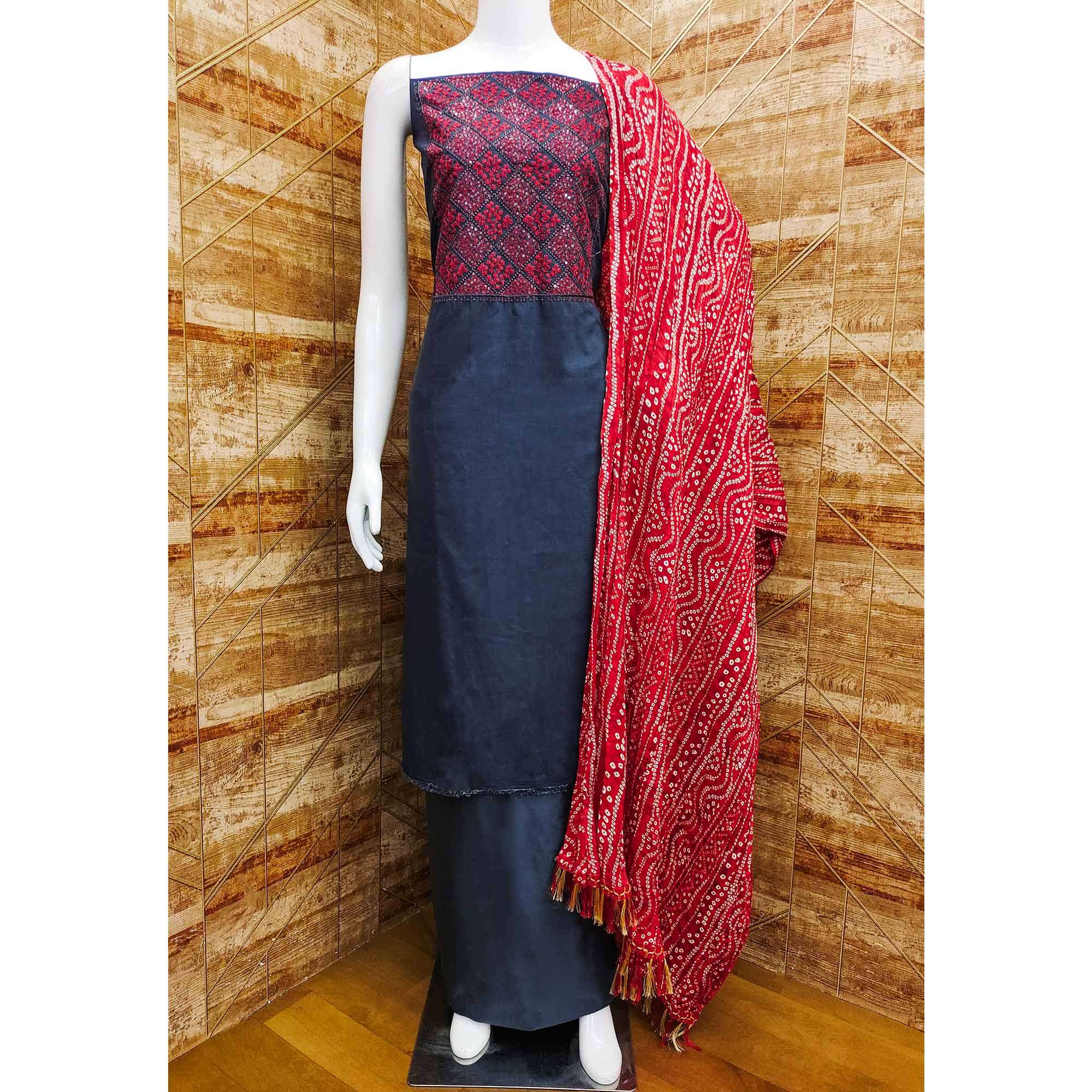 Chikankari Dress Material - chikangali - Medium