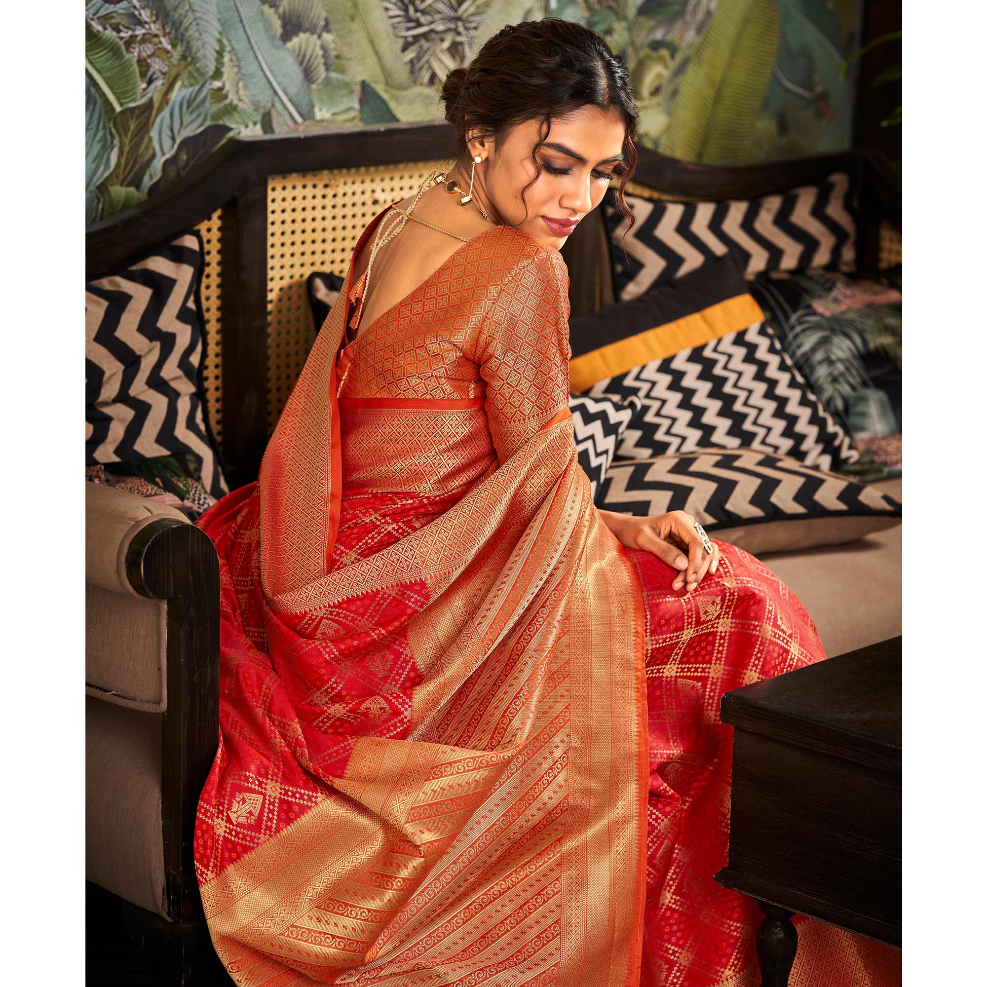 Red Woven Patola Pure Silk Saree