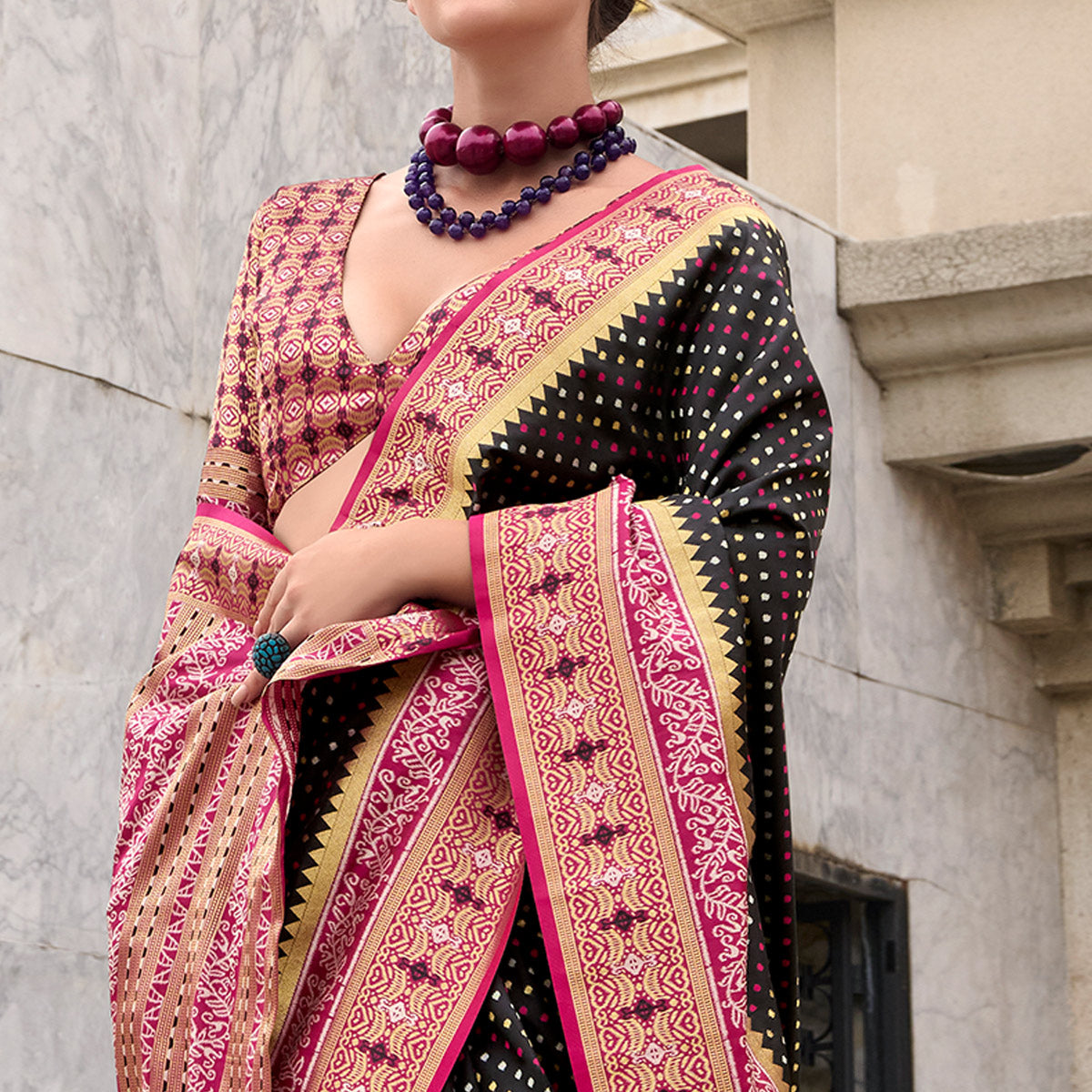 Black Zari Woven Banarasi Silk Saree