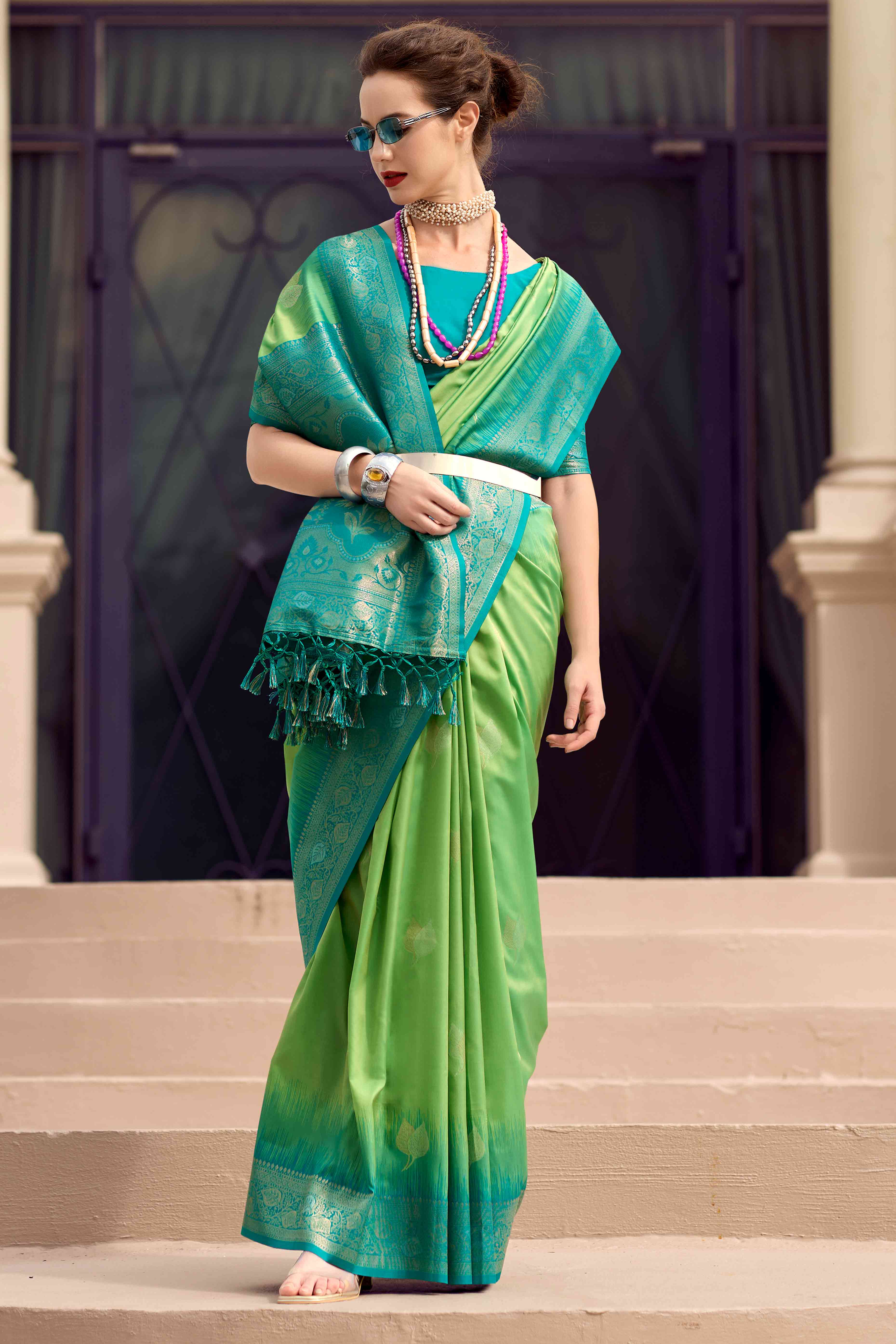 Green Zari Weaving Pure Silk Saree