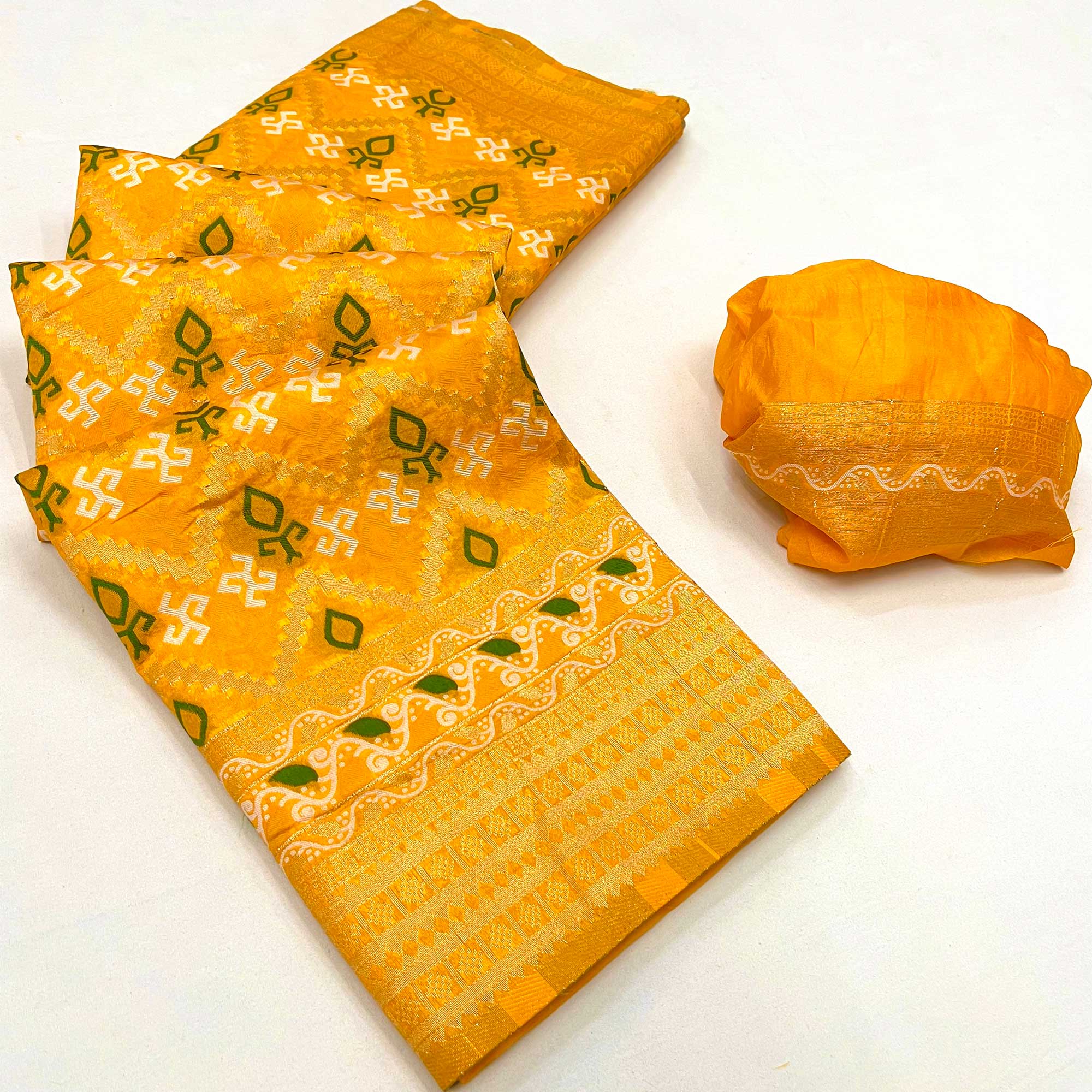 Yellow Woven Art Silk Saree