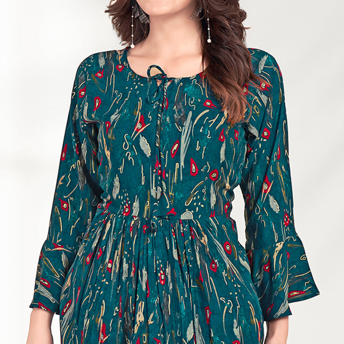 Morpich Foil Printed Rayon Co Ord Set