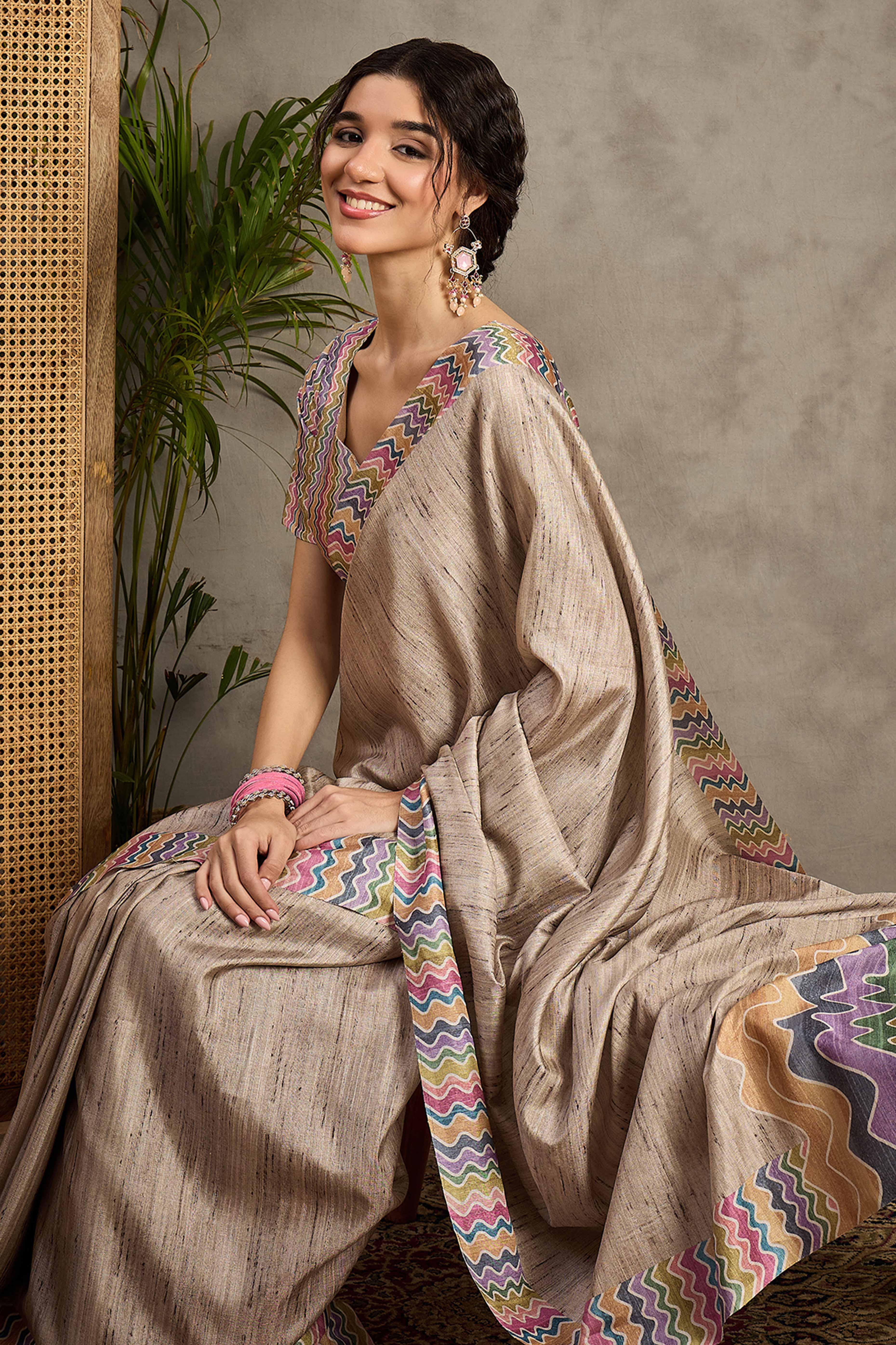 Elegant Handwoven Beige Cotton Silk Saree with Classic Weaves