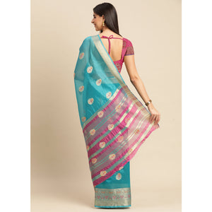 Rama Woven Organza Saree