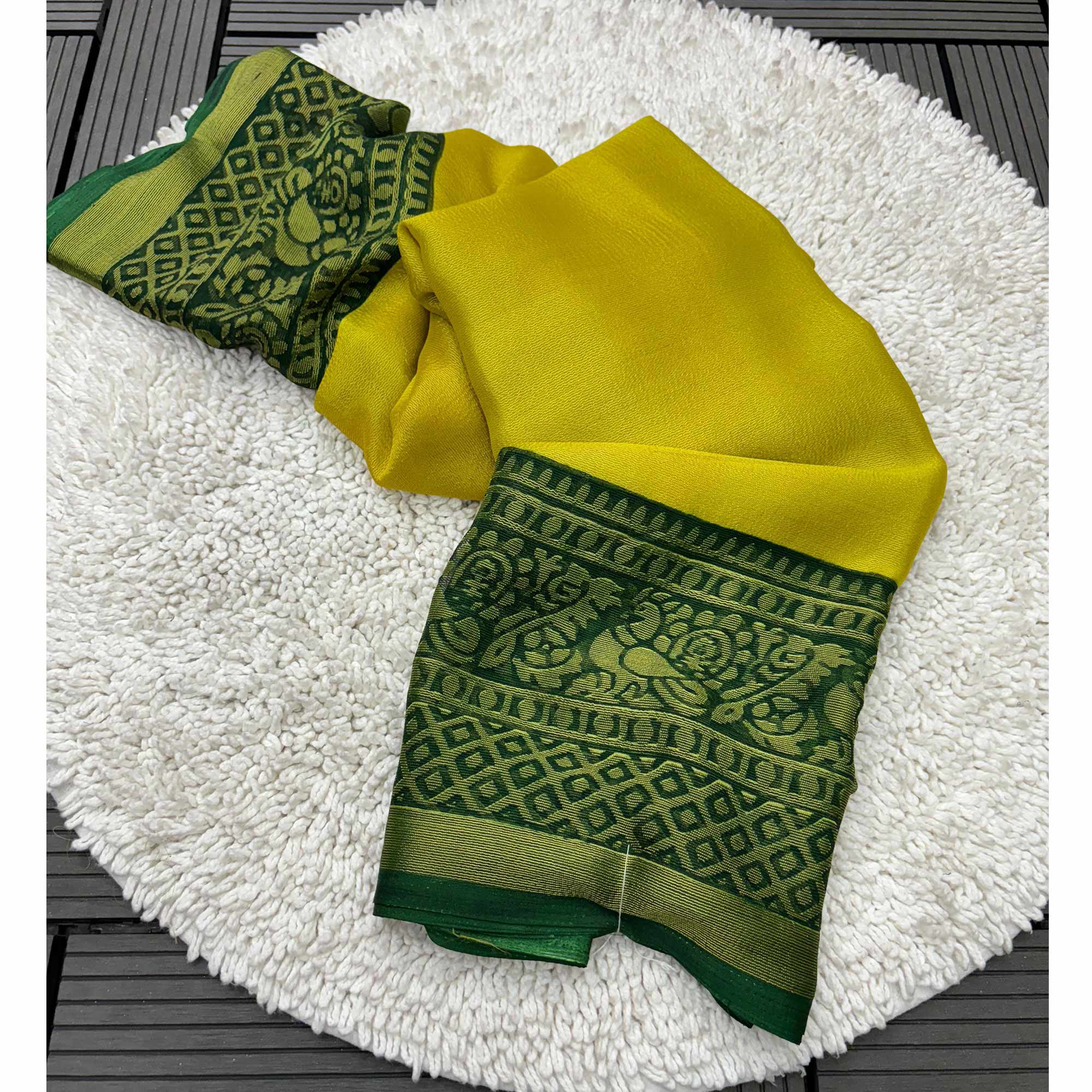 Olive Patola Printed Chiffon Saree