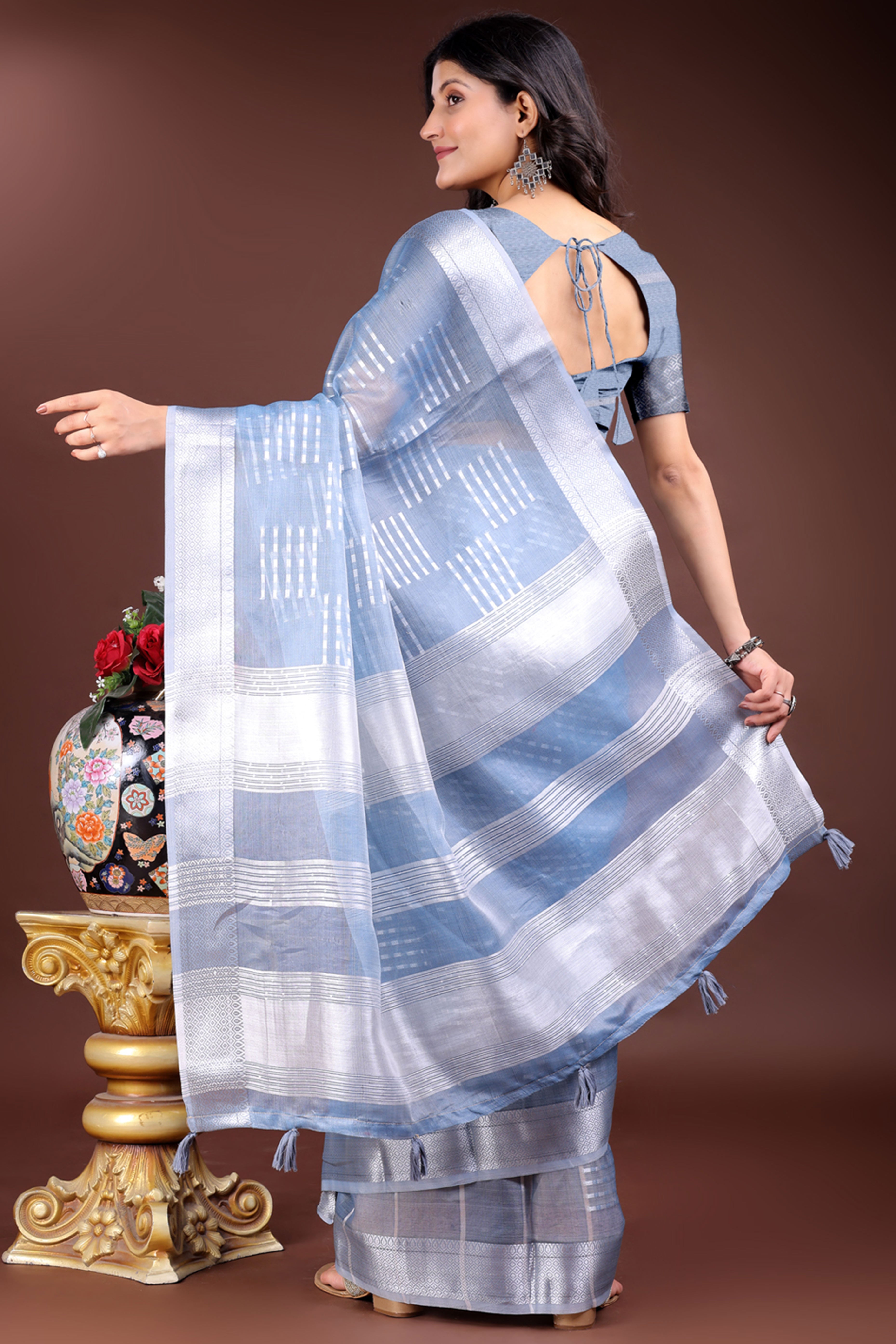 Yellow Organza Saree with Zari Woven Grace