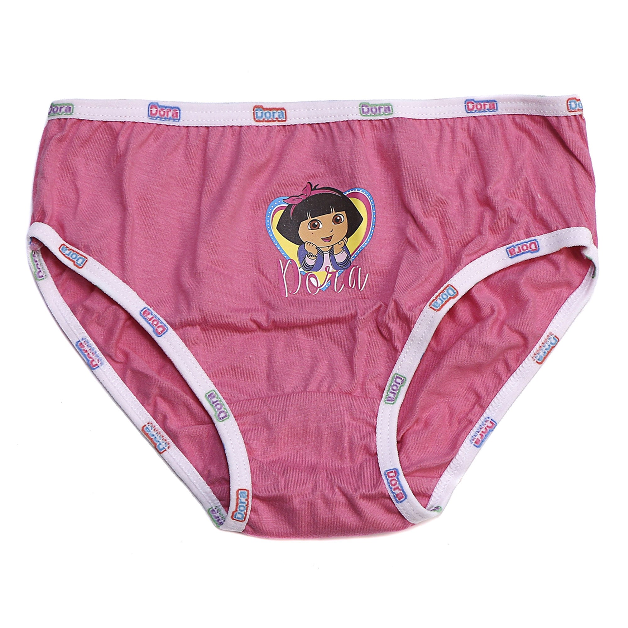 Multicolor Girls Dora Print Pure Cotton Panties (Pack of 6)
