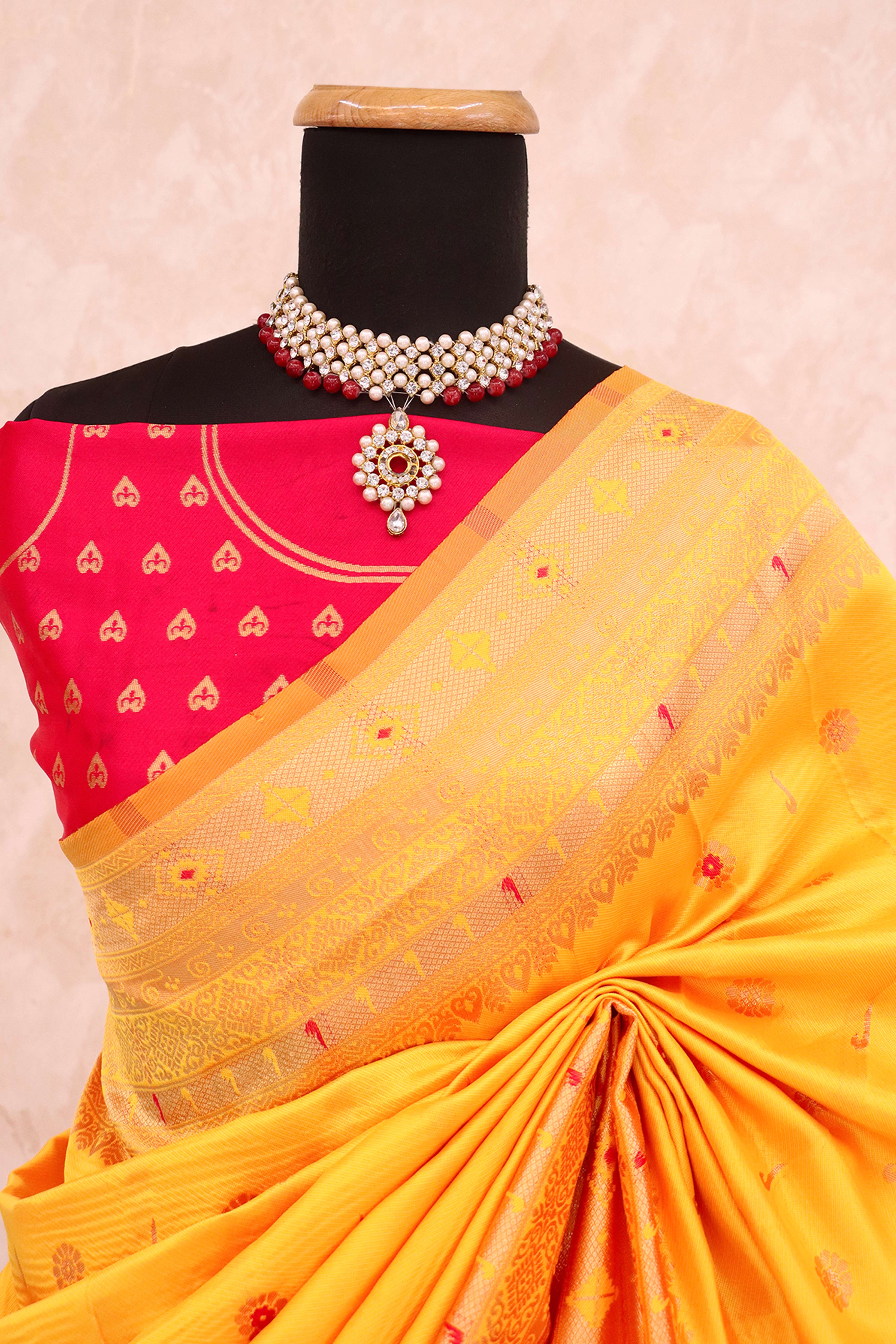 Yellow Pure Silk Paithani Saree With Intricate Floral Zari Weaving