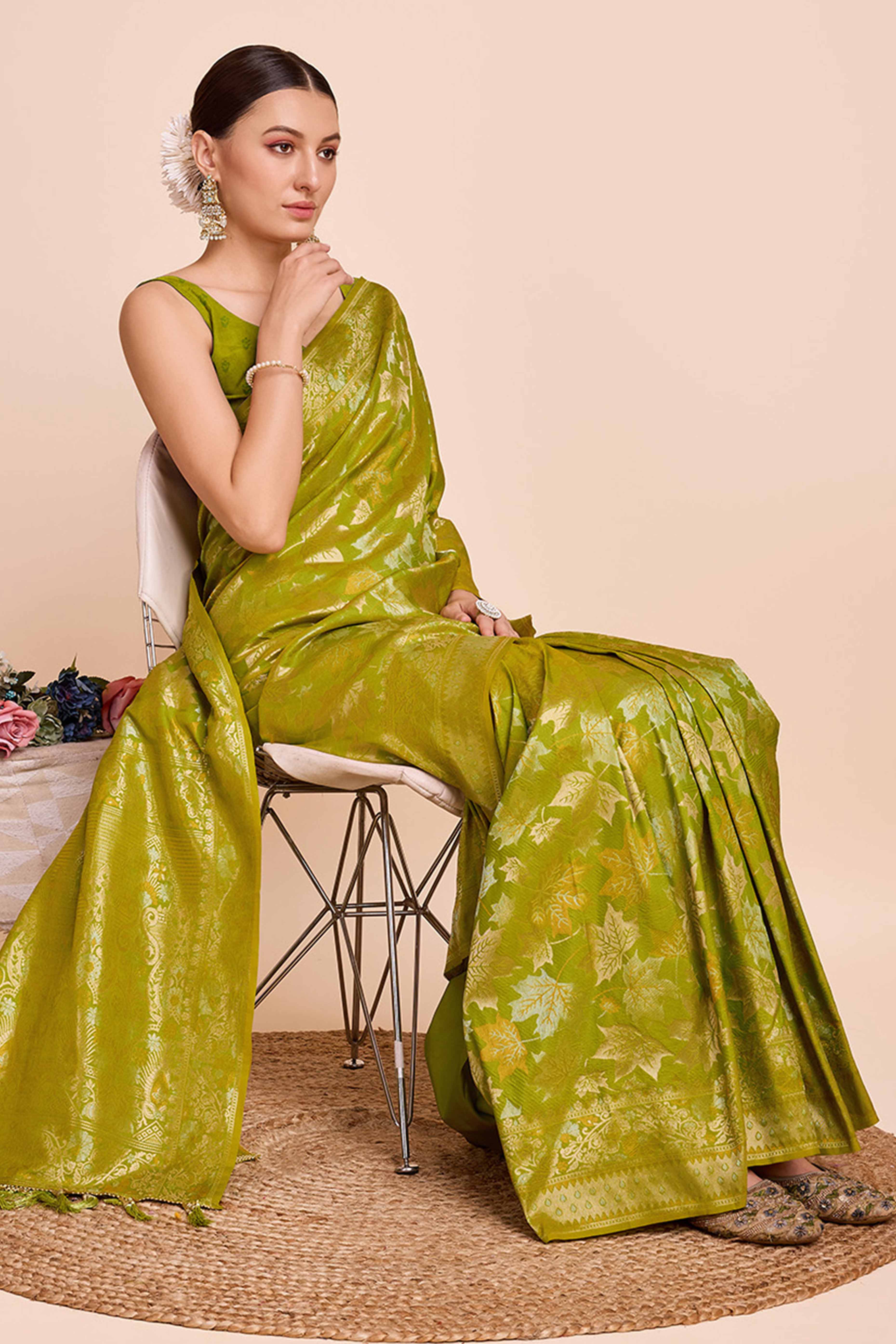 Green Zari Weaving Pure Silk Saree