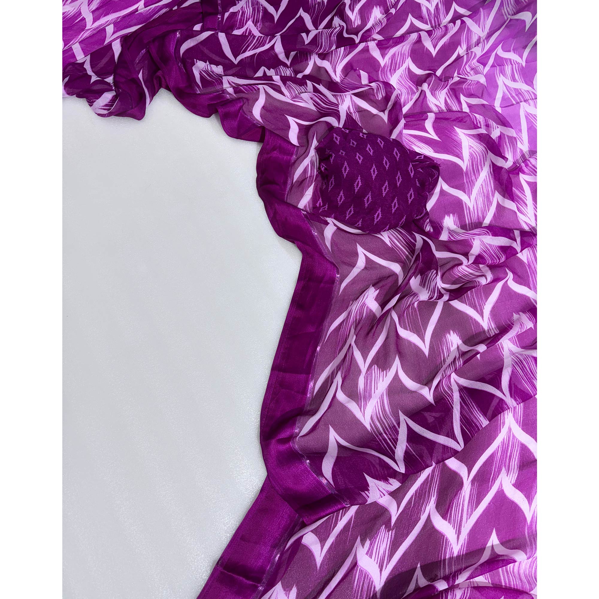 Purple Shibori Printed Chiffon Saree