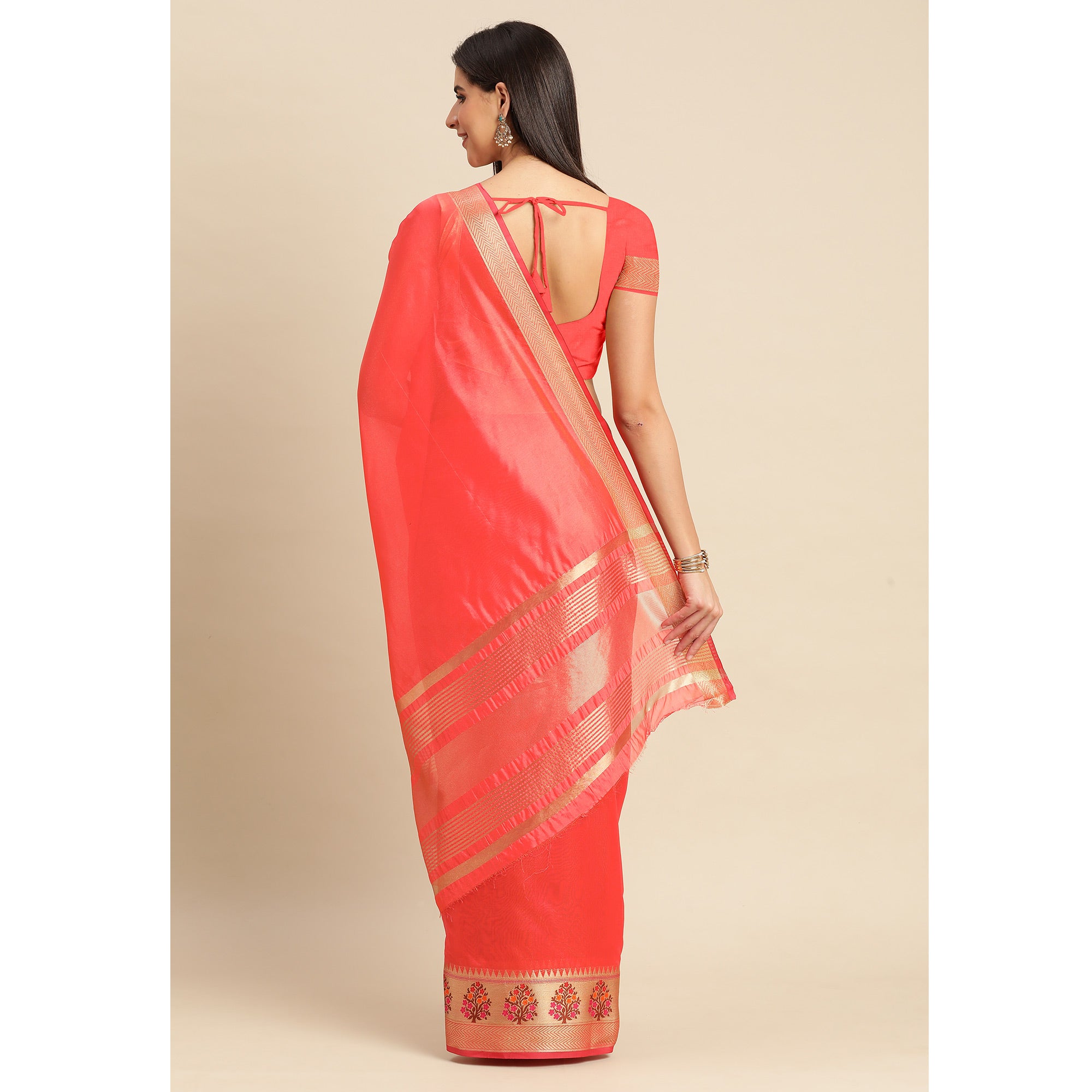 Gajari Woven Organza Saree