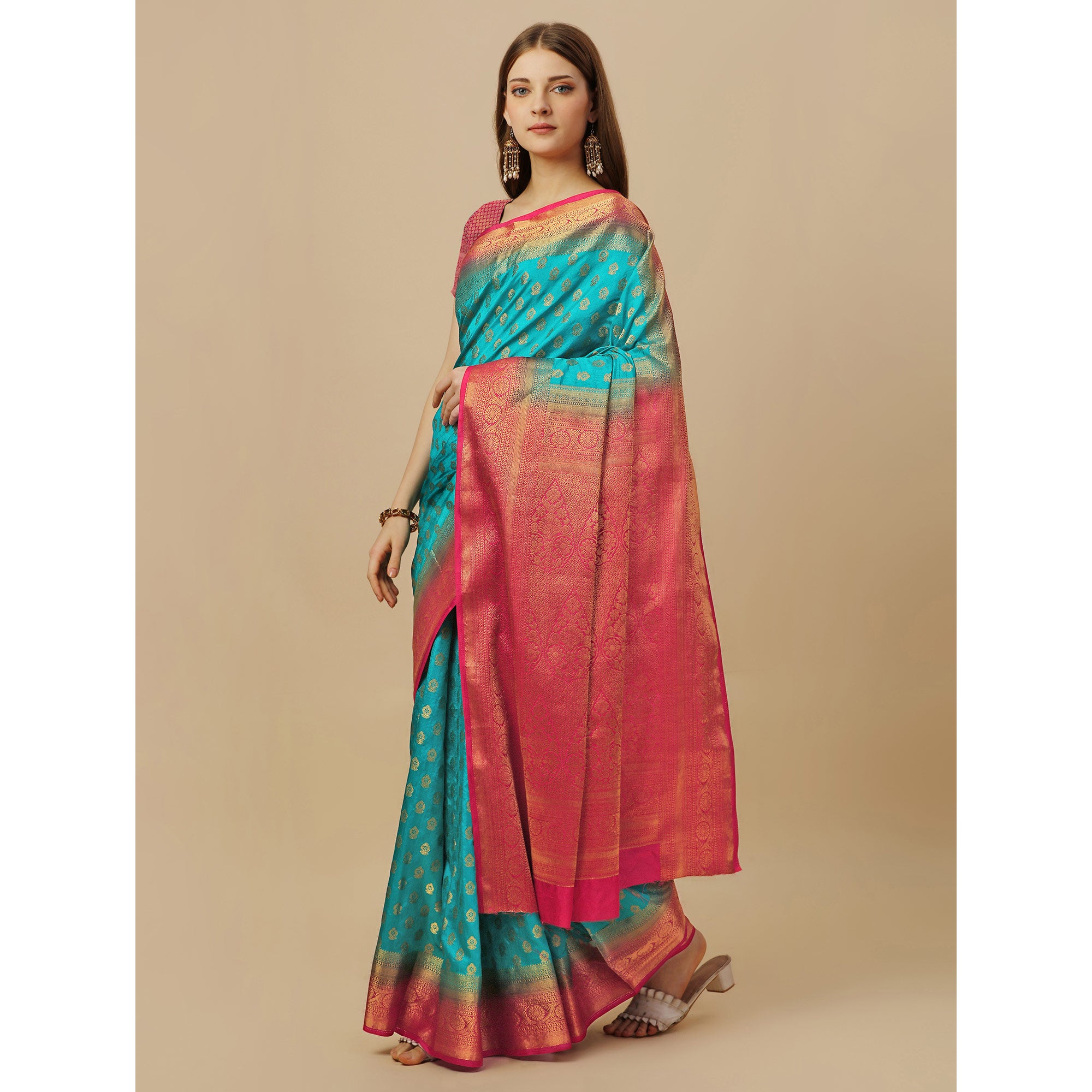 Blue Woven Dola Silk Saree