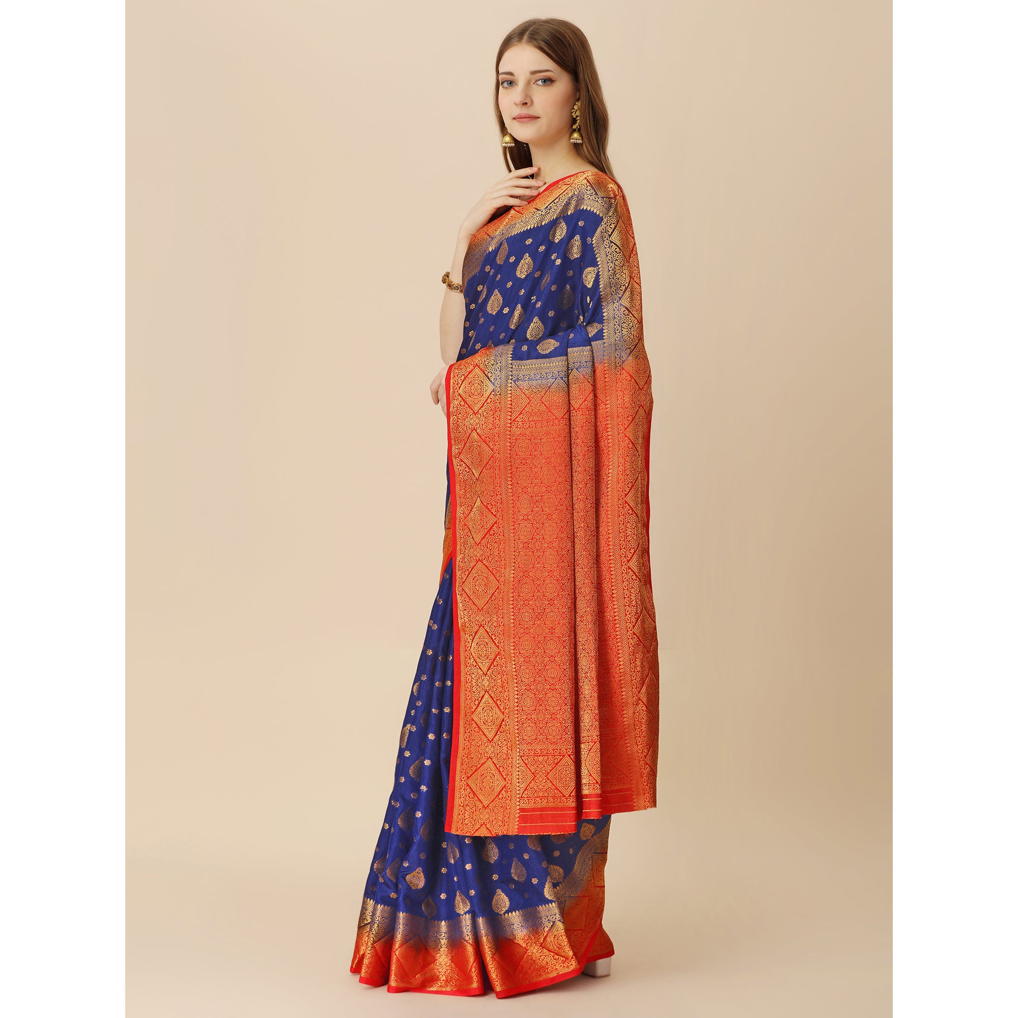 Blue Woven Dola Silk Saree