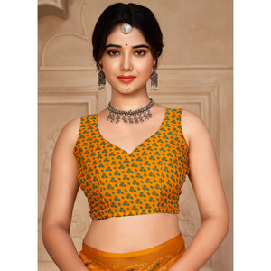 Yellow Bandhani Printed Chiffon Saree