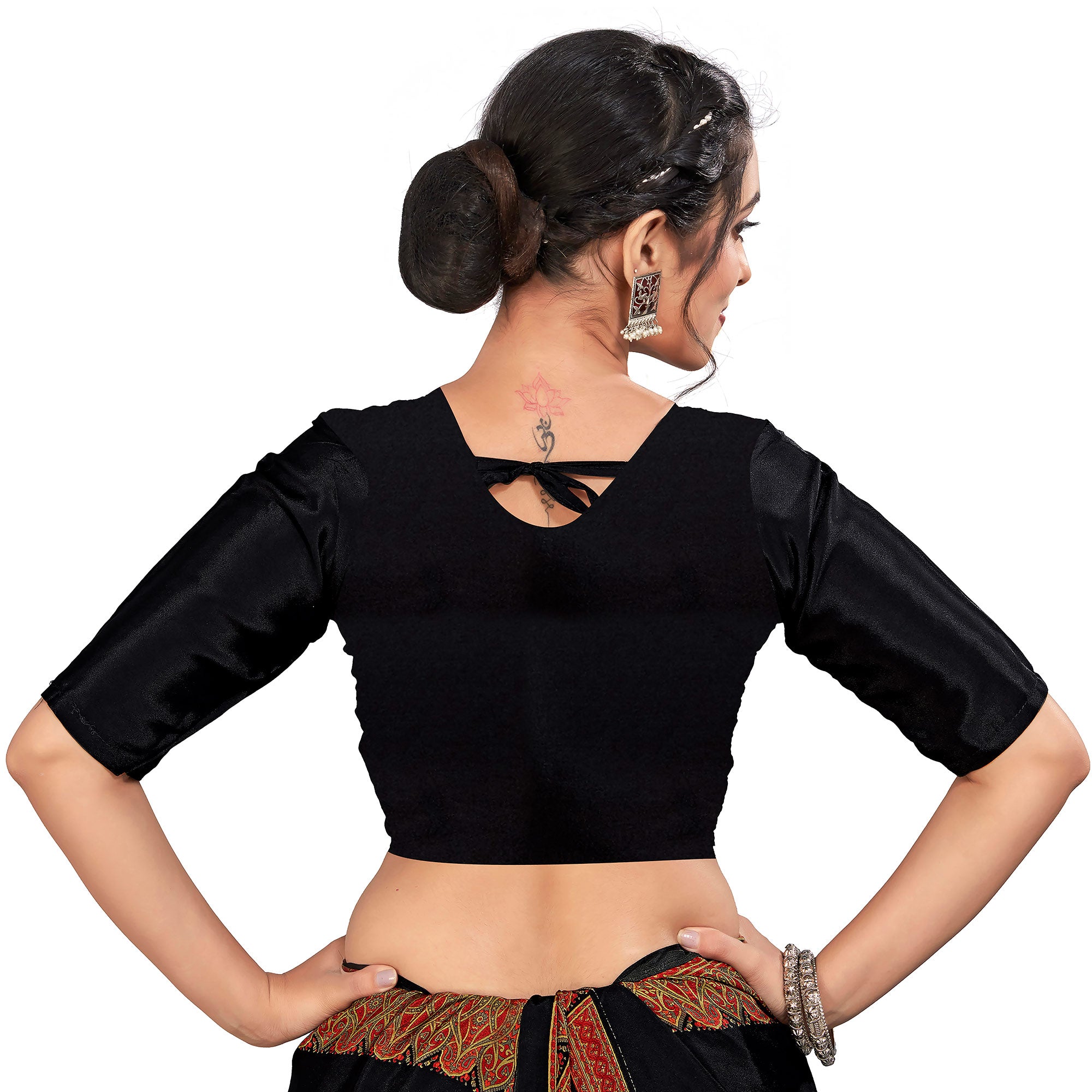 Black Printed Crepe Silk Saree