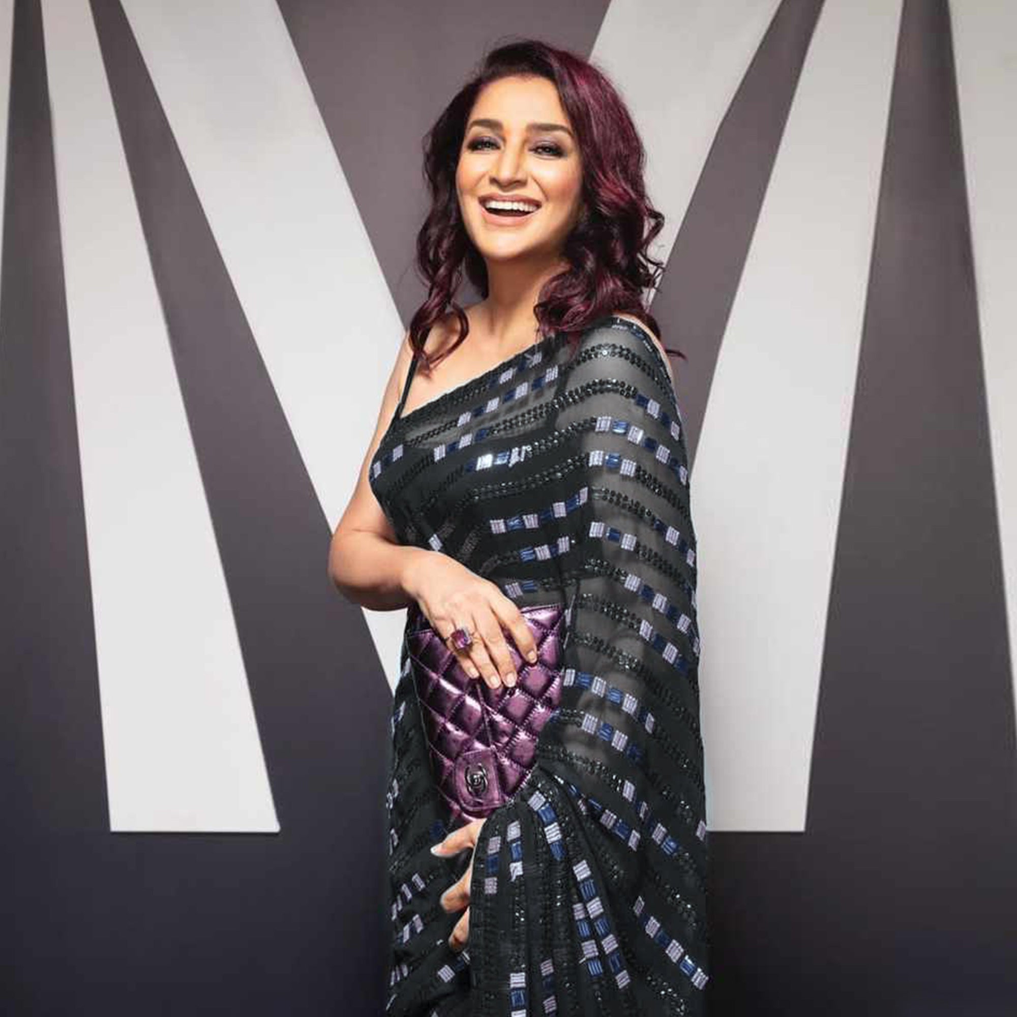 Black Sequins Embroidered Georgette Saree