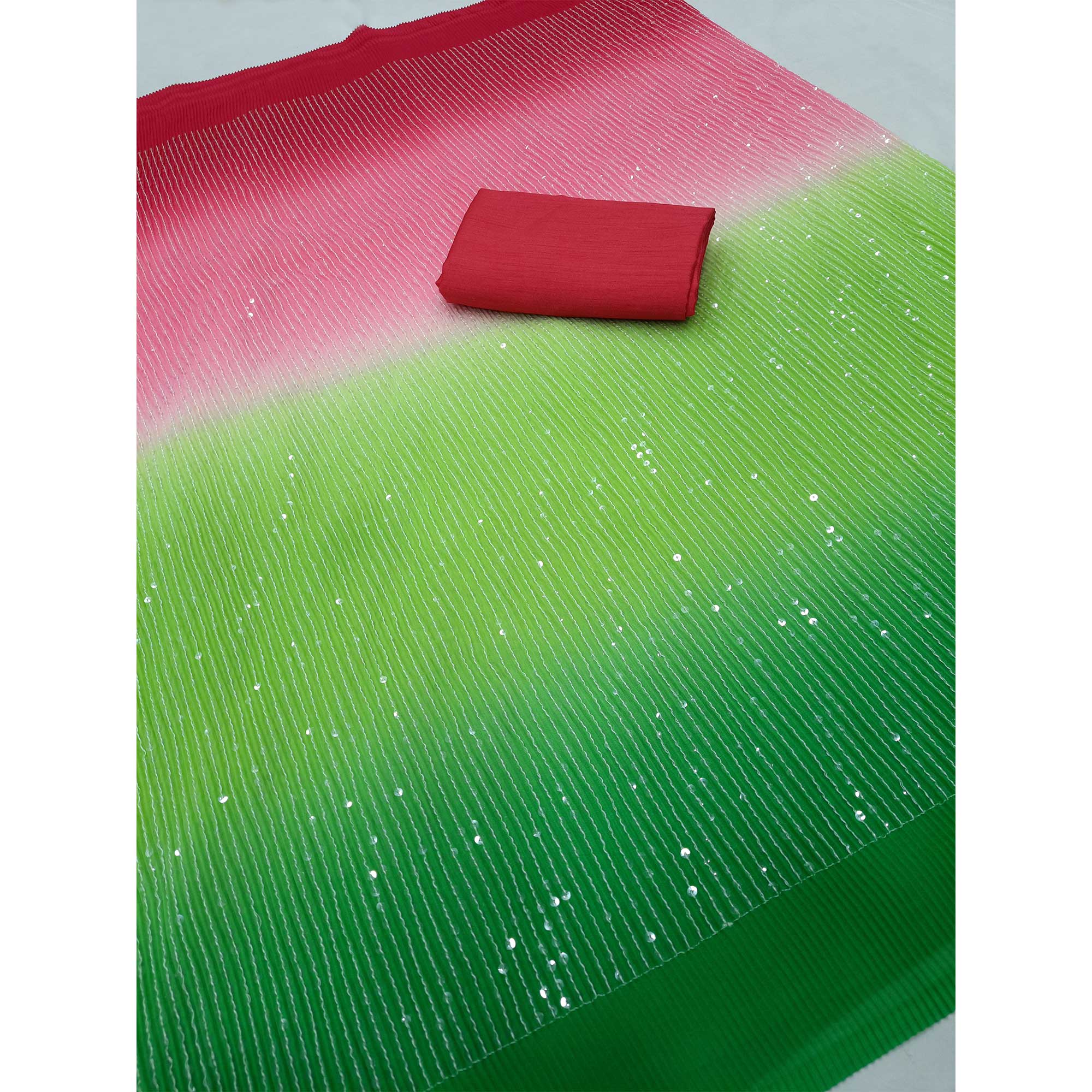 Multicolor Sequins Embroidered Georgette Saree