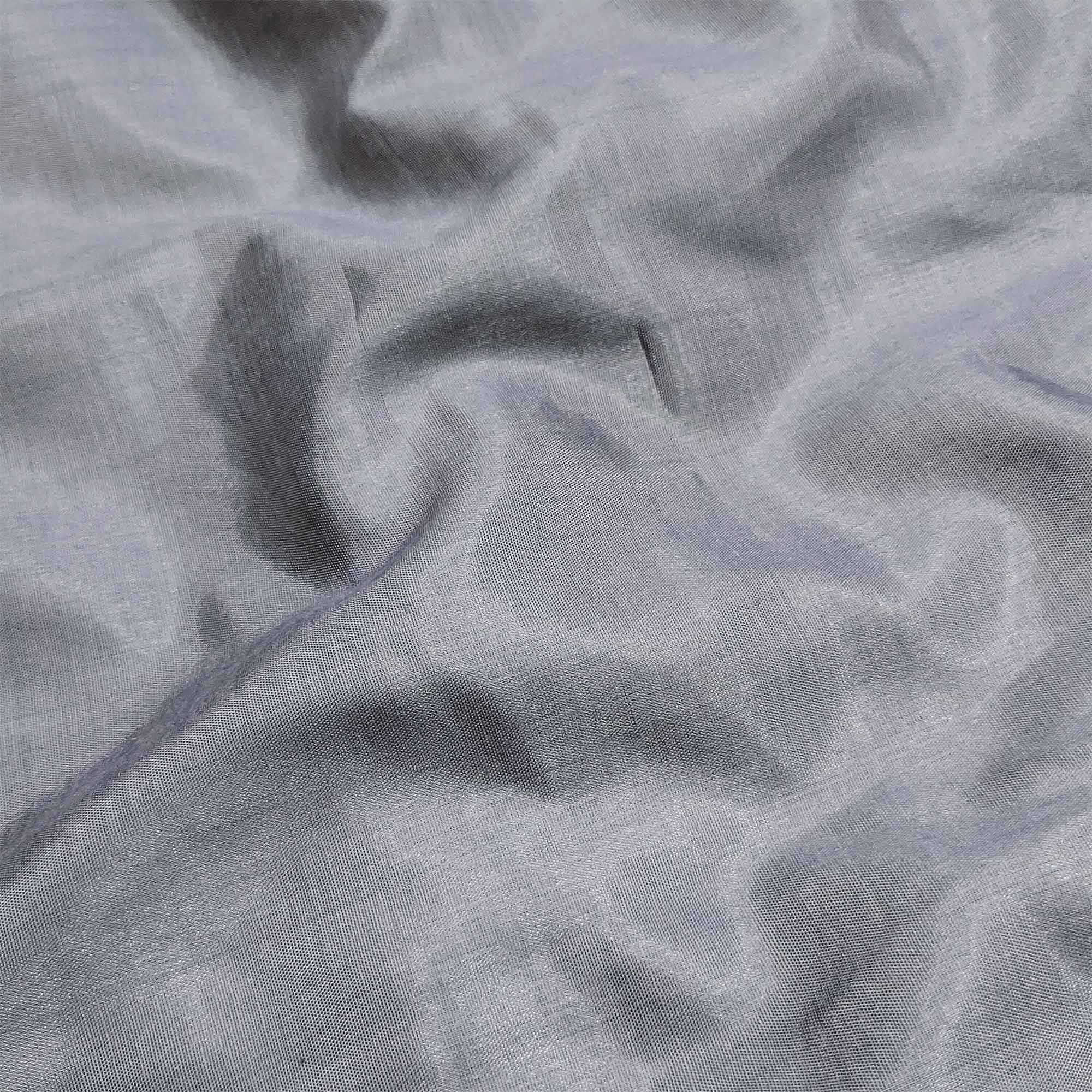 Grey Printed Organza Dress Material