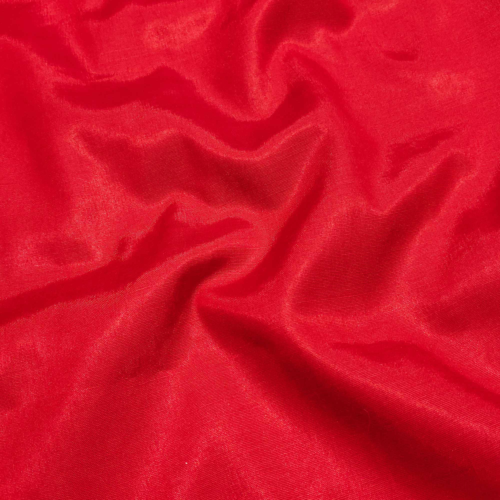 Red Floral Printed Organza Dress Material