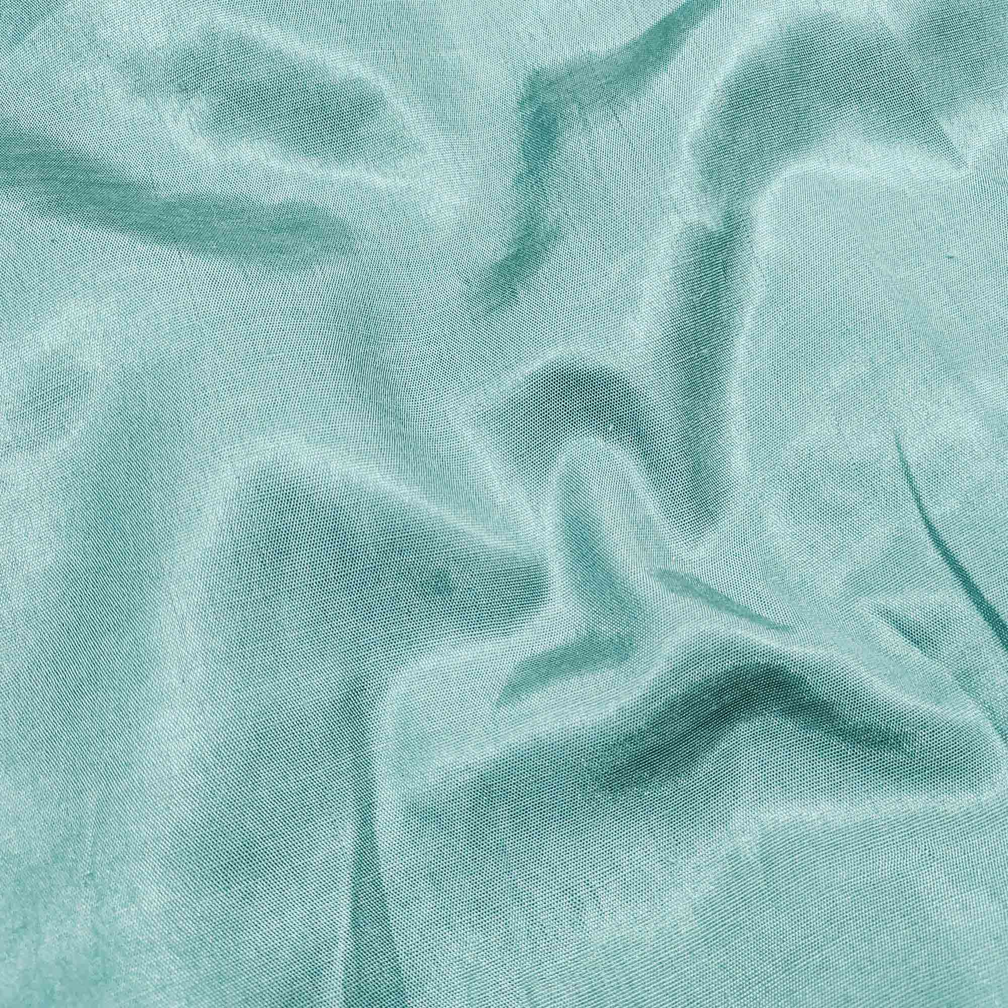 Turquoise Floral Printed Organza Dress Material