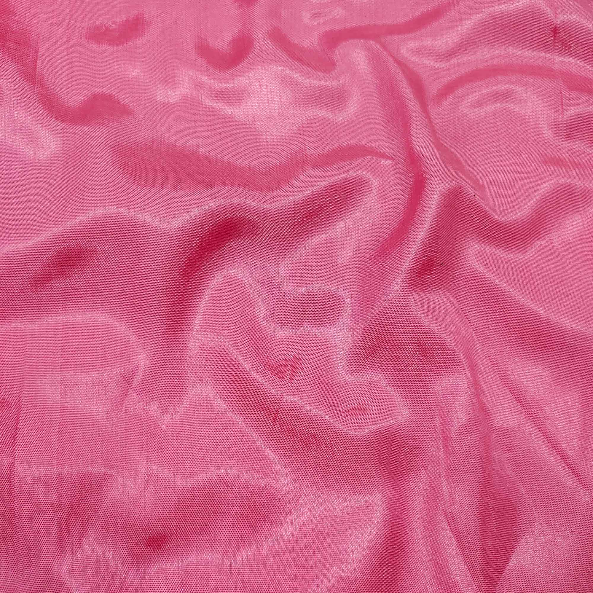 Pink Sequins Embroidered Organza Dress Material