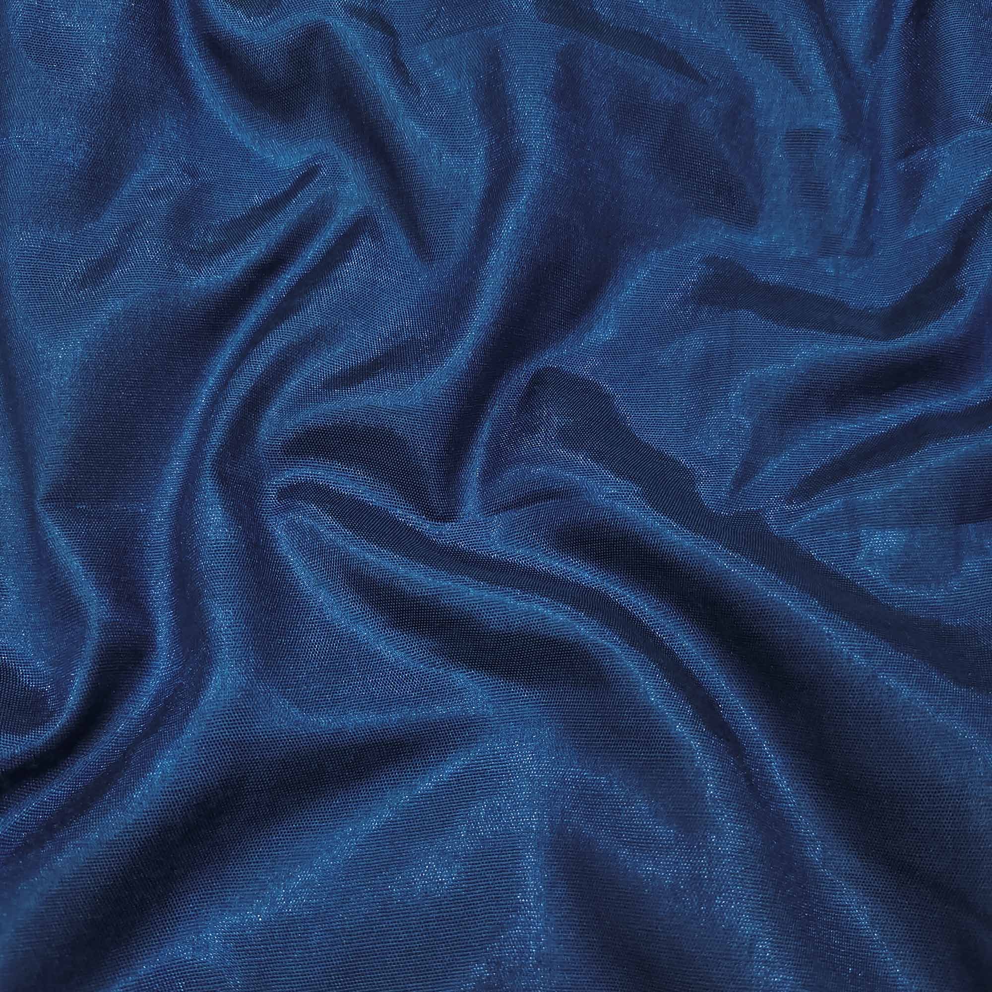 Blue & Pink Sequins Embroidered Organza Dress Material