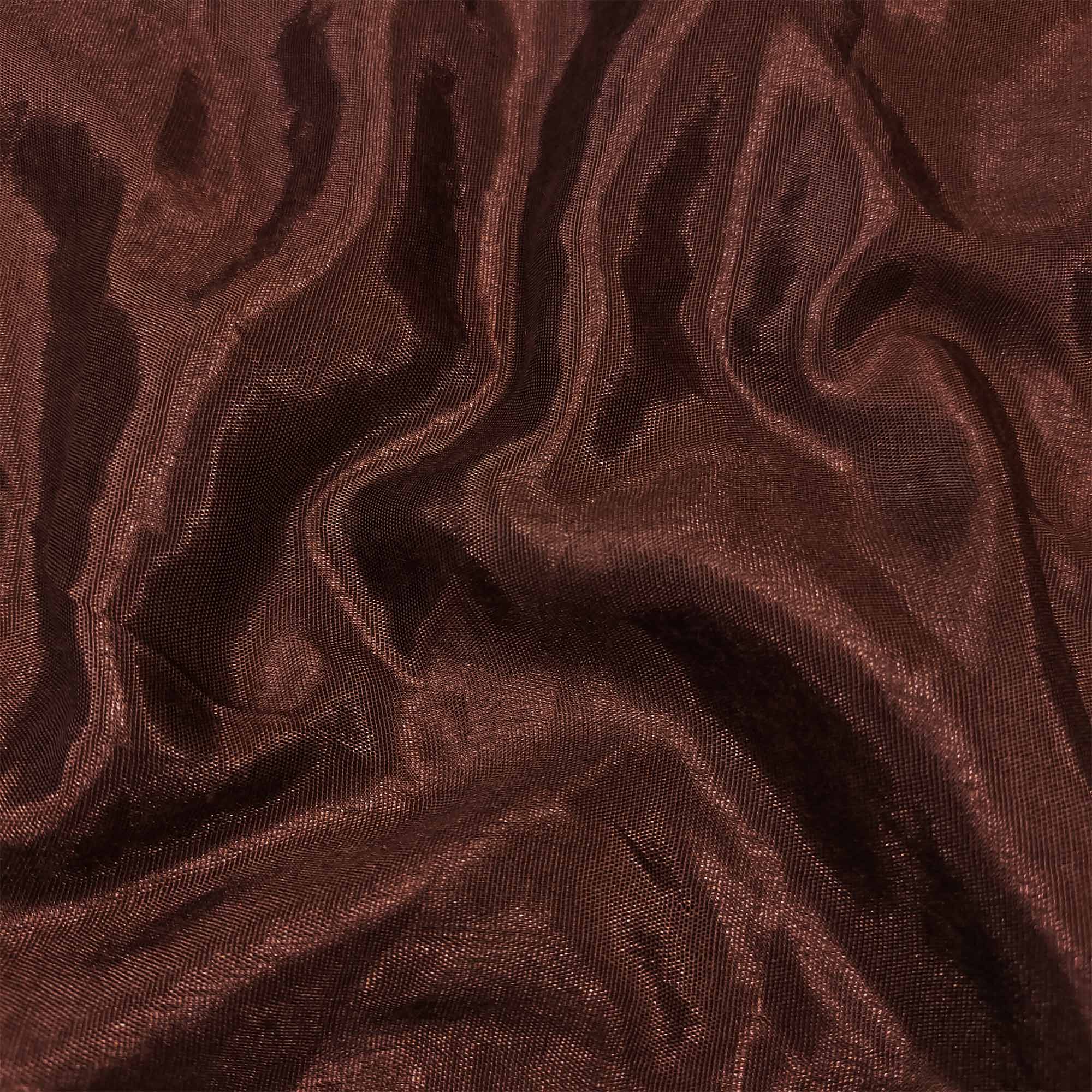 Dark Brown Woven Banarasi Silk Dress Material