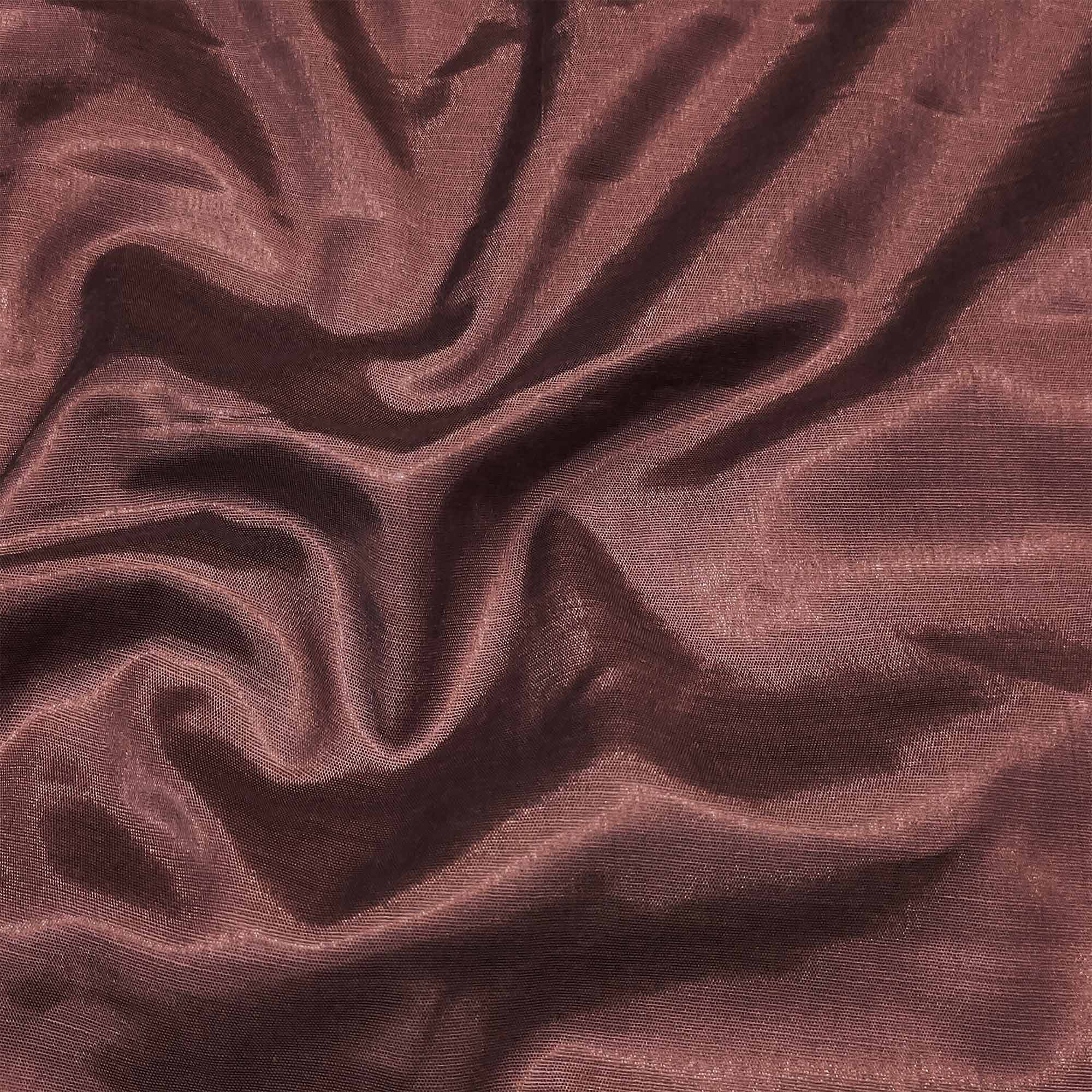 Brown Woven Chanderi Silk Dress Material