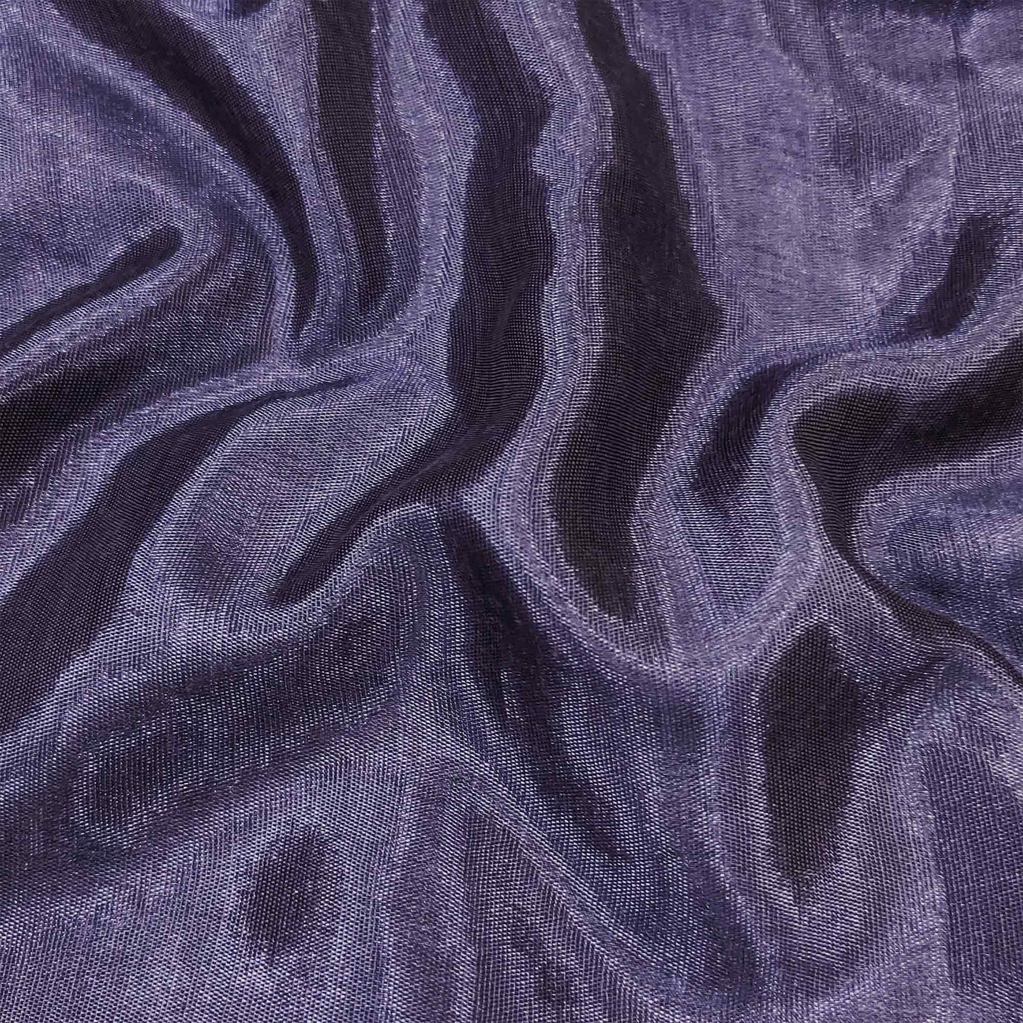 Purple Woven Chanderi Silk Dress Material