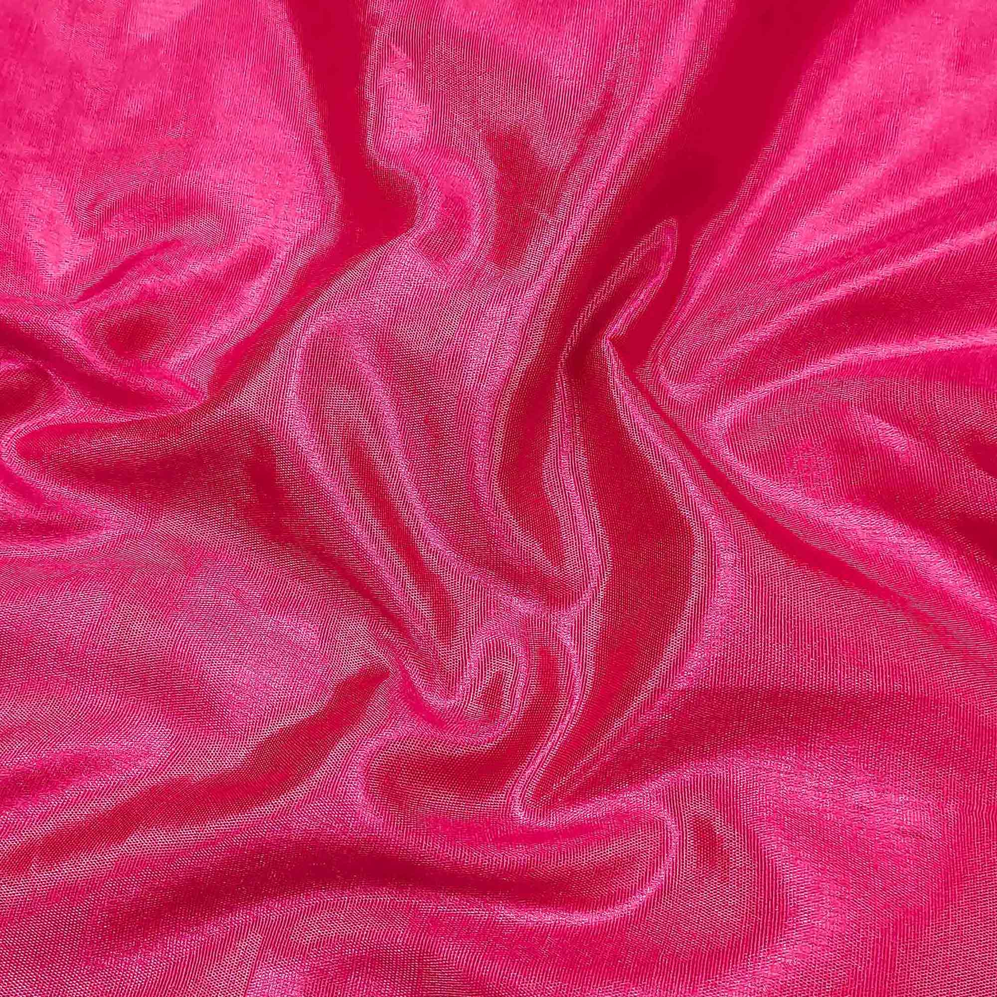 Pink Sequins Embroidered Organza Dress Material
