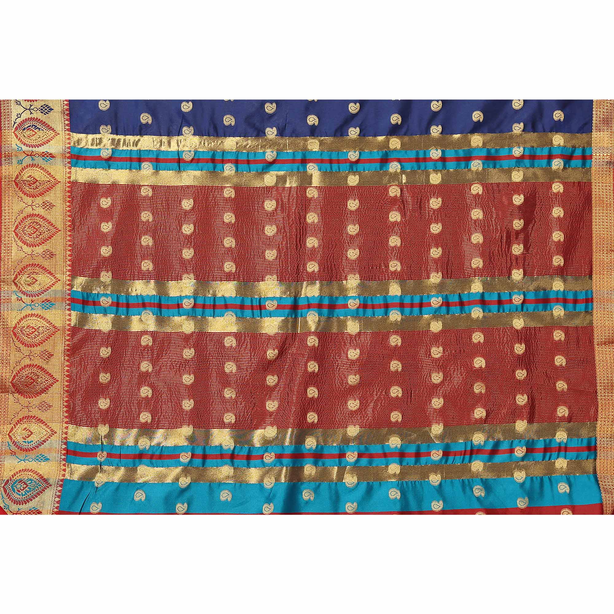 Navy Blue Woven Banarasi Silk Saree