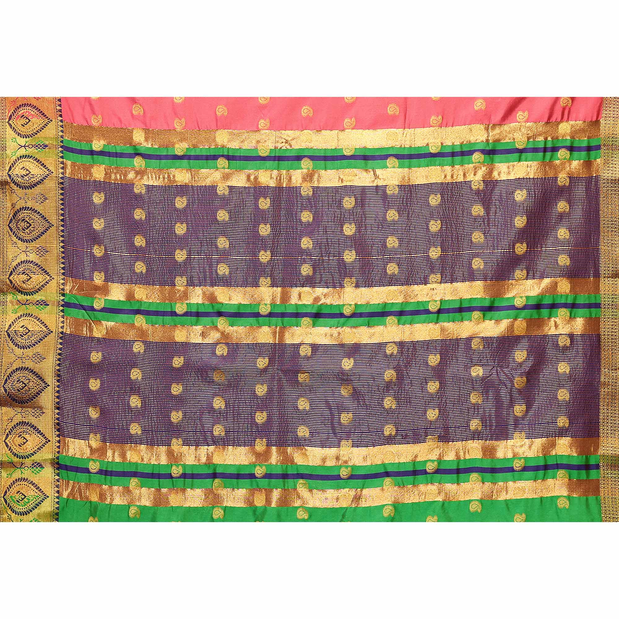 Peach Woven Banarasi Silk Saree