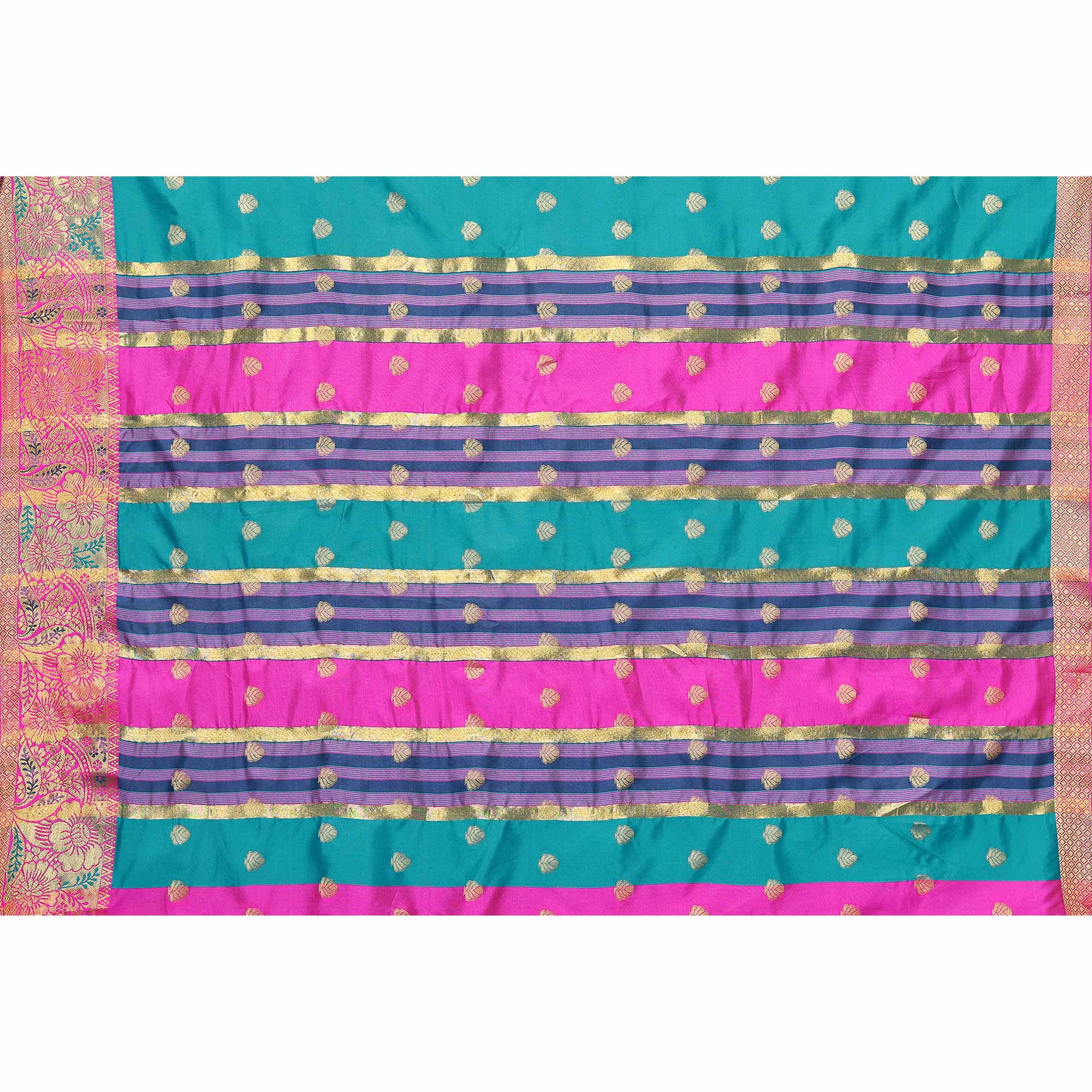 Rama Blue Woven Banarasi Silk Saree
