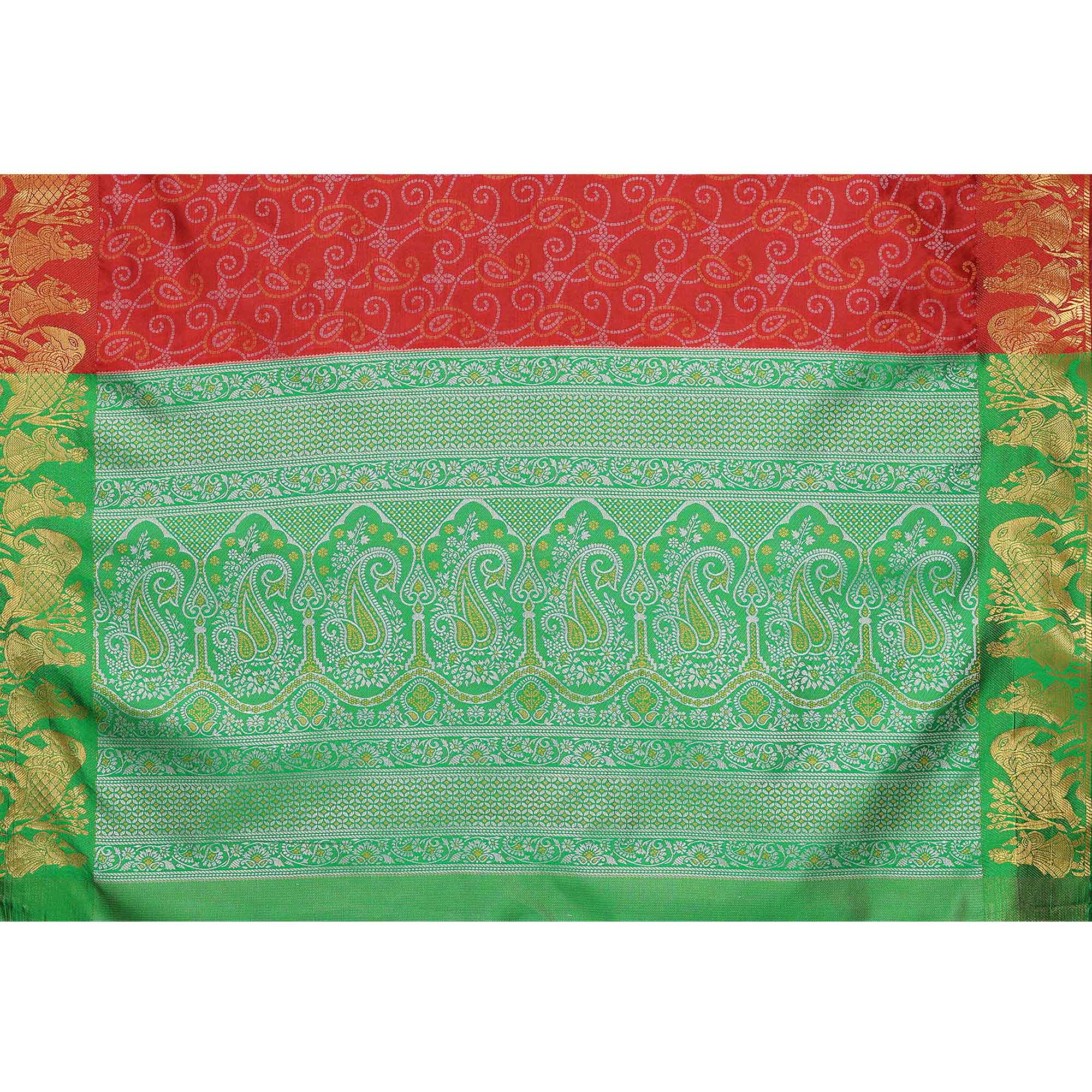 Maroon Woven Banarasi Silk Saree