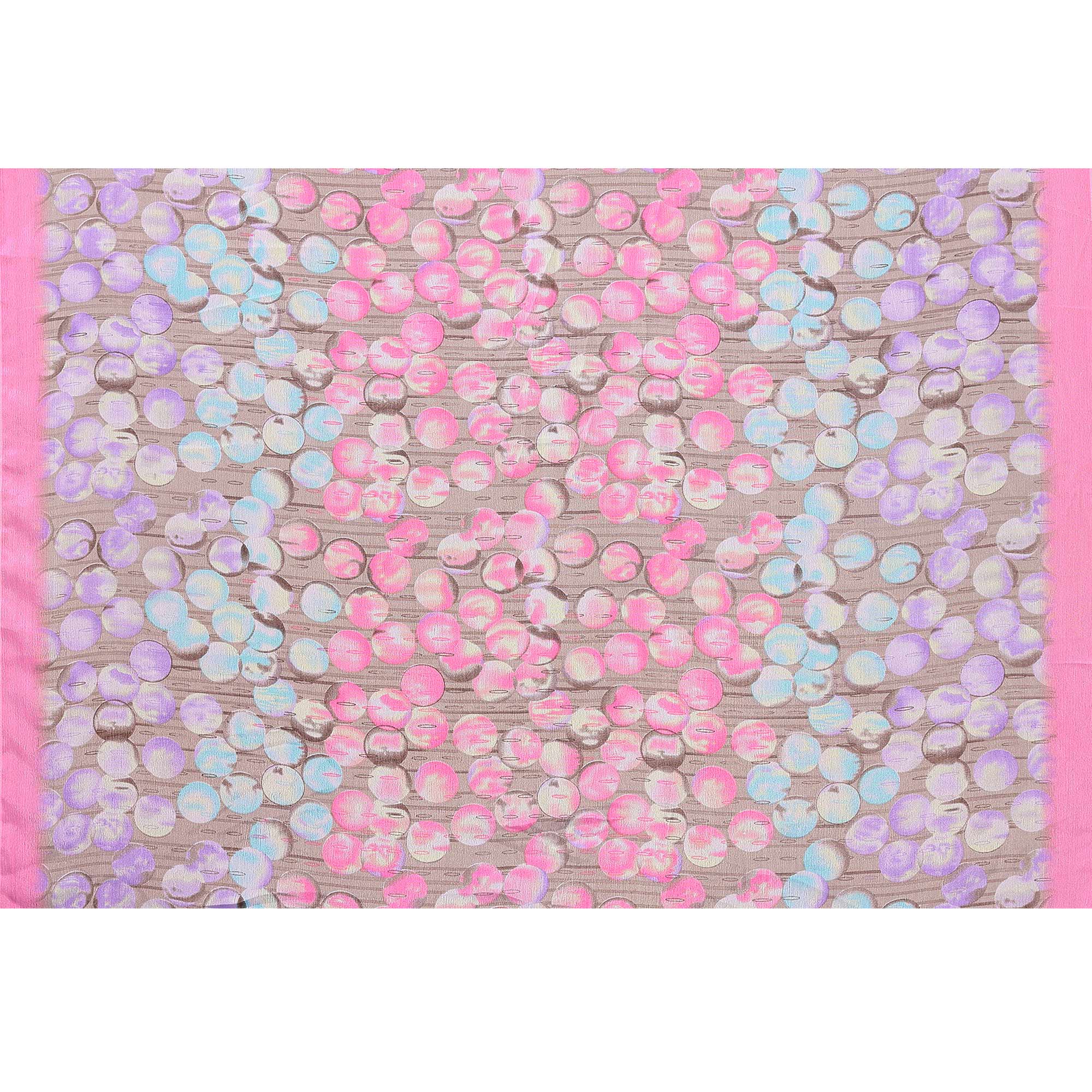 Pink Geometric Printed Vichitra Silk Saree