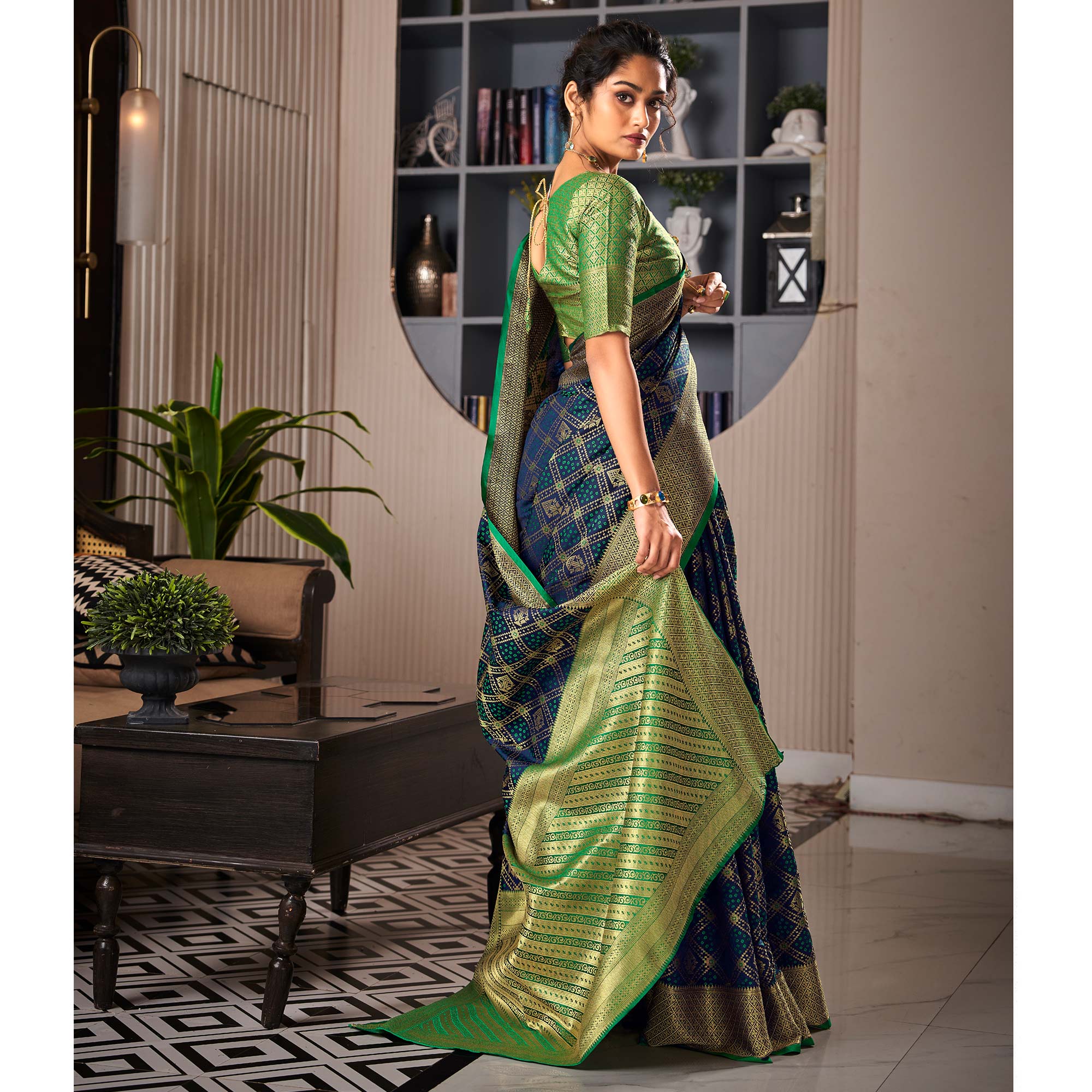 Blue Woven Patola Pure Silk Saree