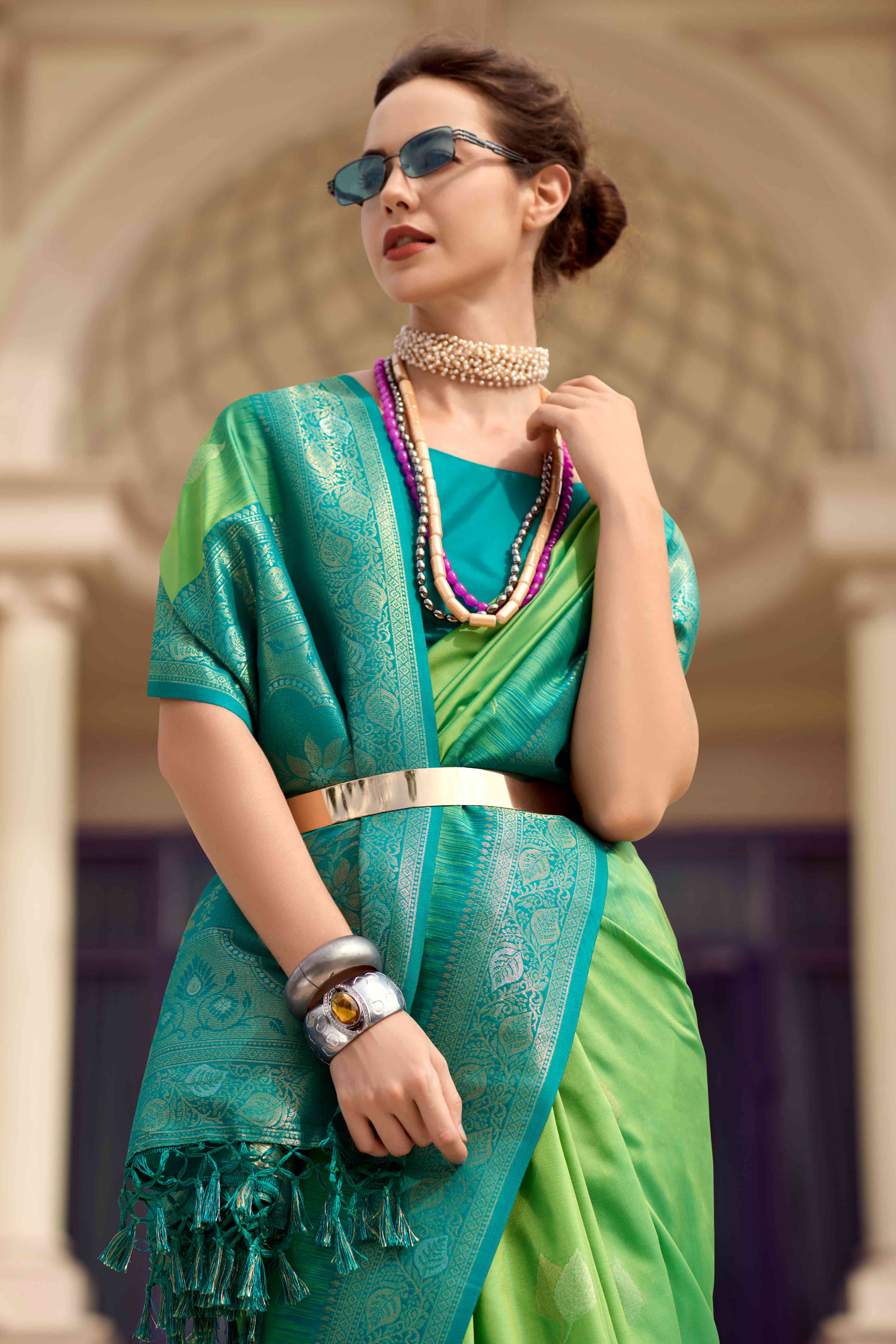 Green Zari Weaving Pure Silk Saree