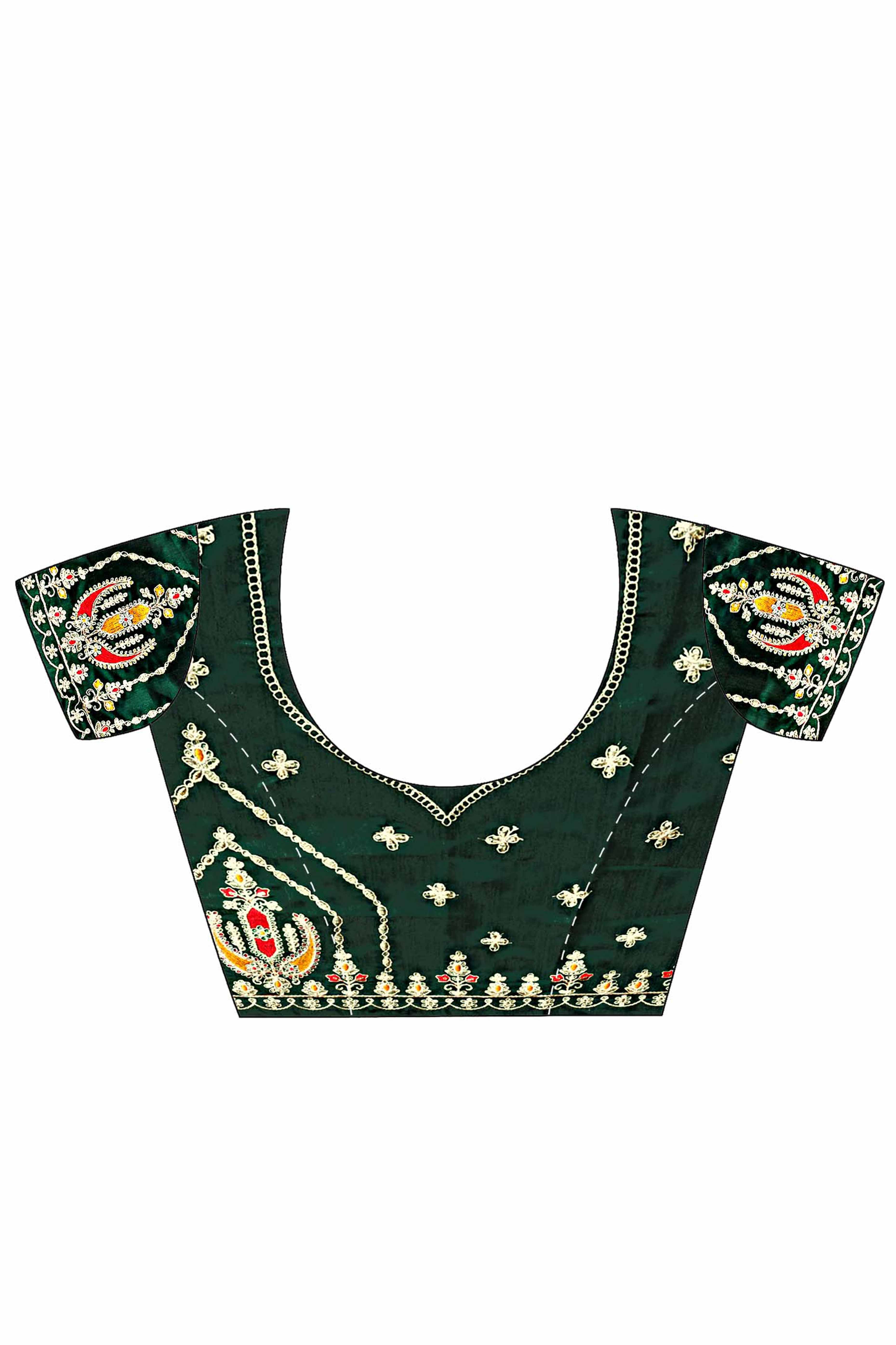 Olive Crepe Saree with Exquisite Stone Work and Viscose Border Finish