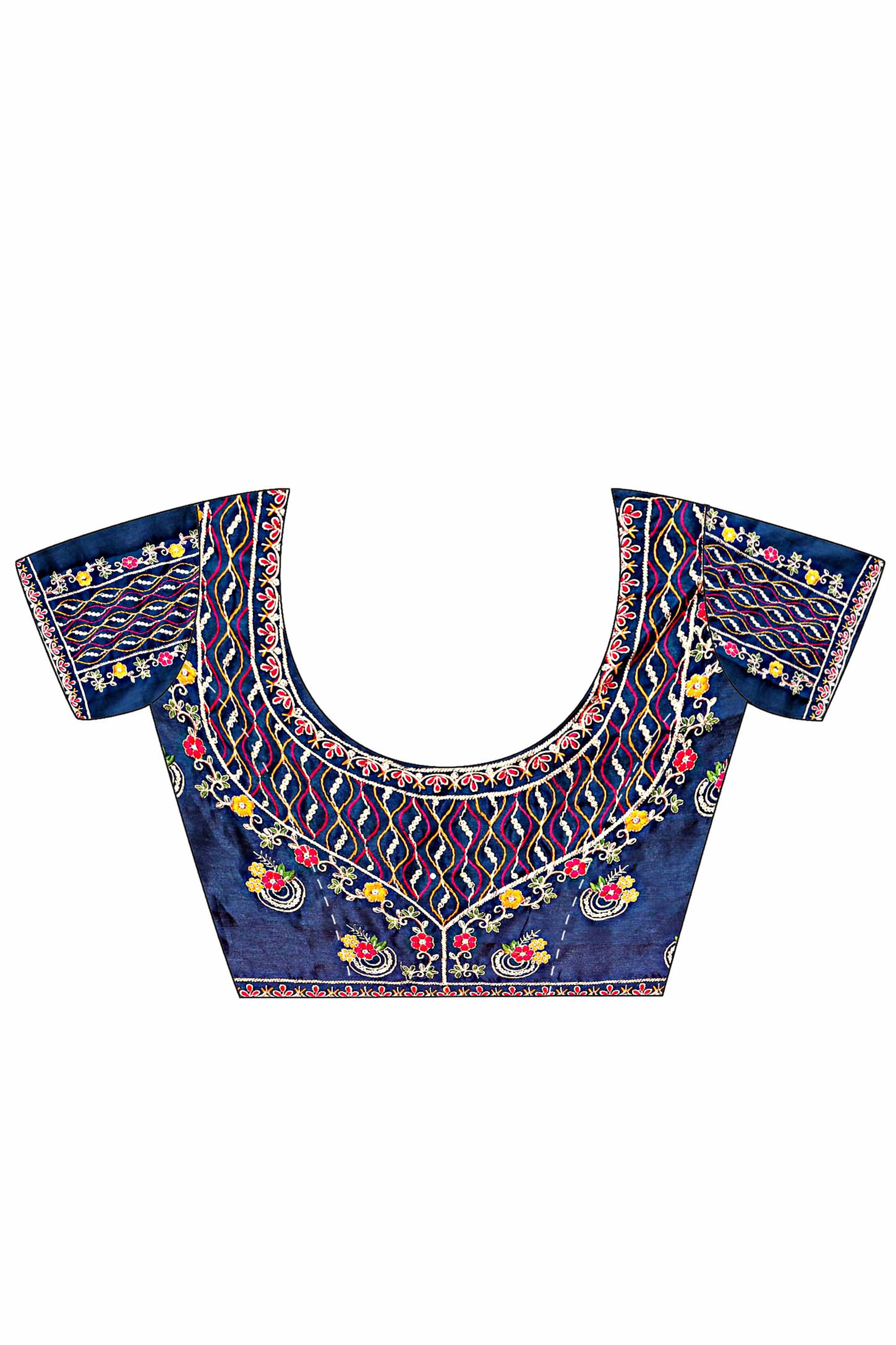 Rani Pink Geometric Pattern Dola Silk Saree with Swarovski Detailing