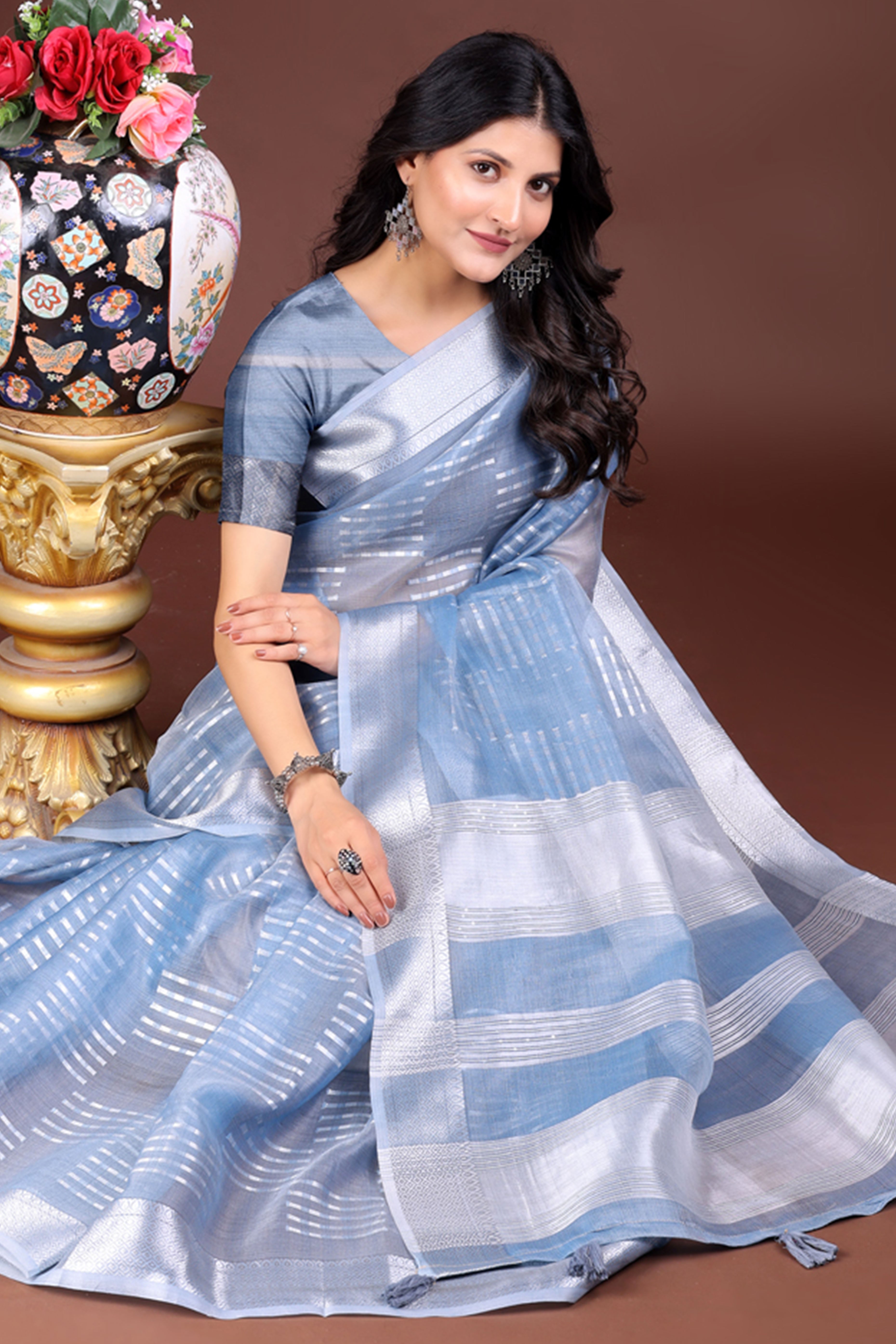 Yellow Organza Saree with Zari Woven Grace