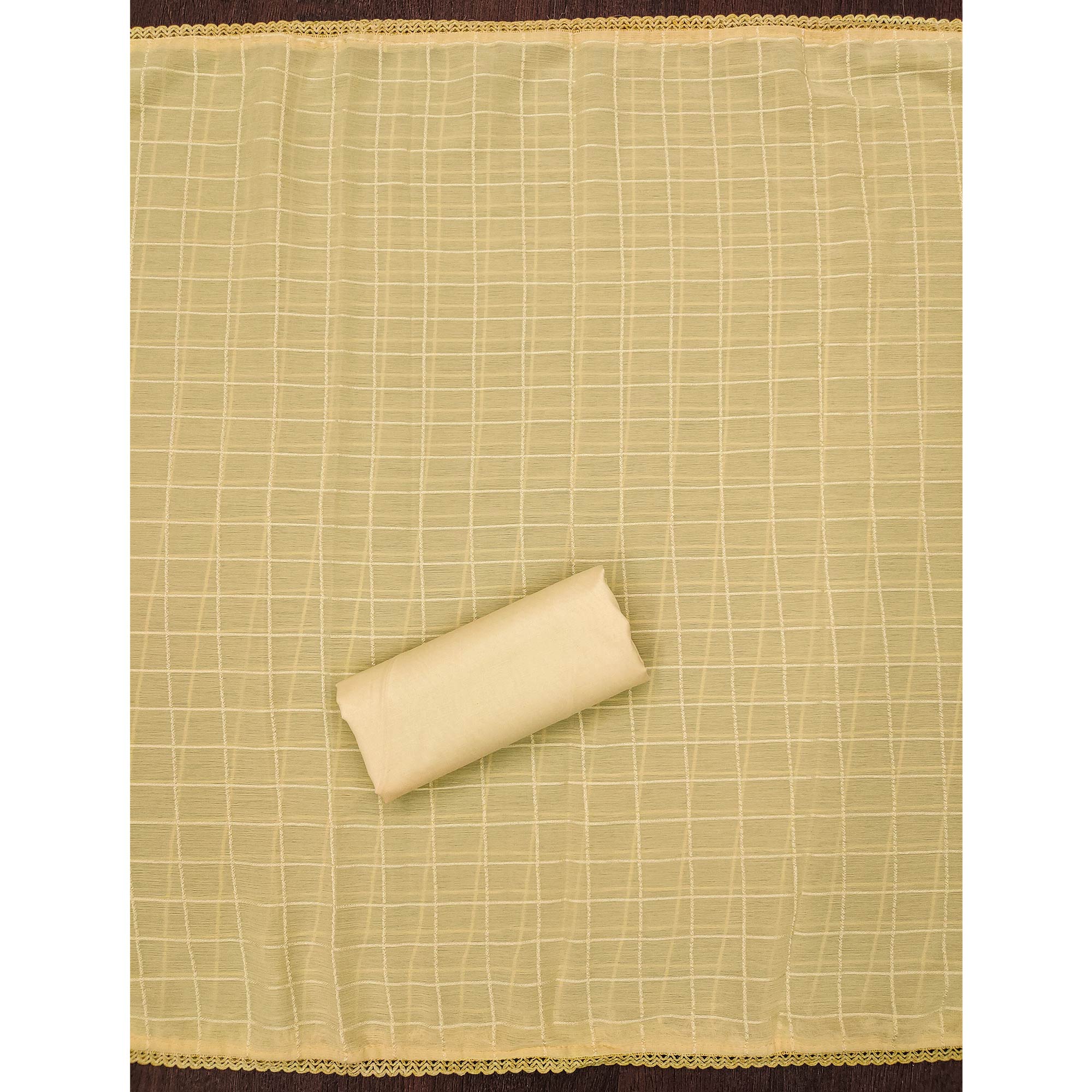 Yellow Schiffli Embroidered Cotton Blend Dress Material With Floral Digital Print