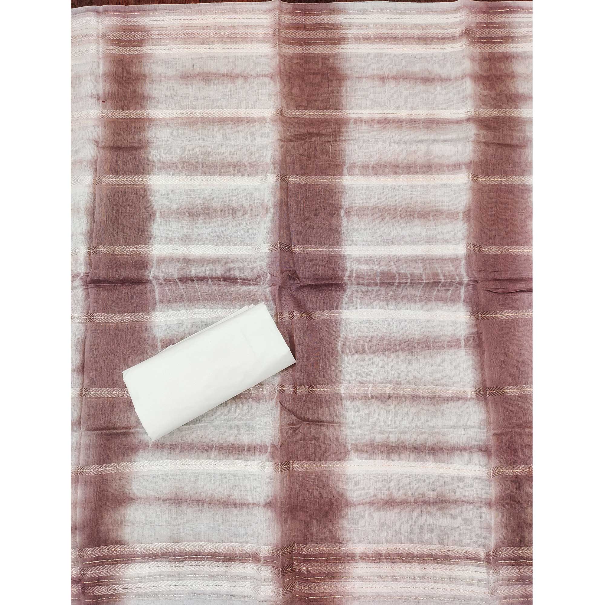 Dusty Rose Pink Floral Sequins Embroidered Cotton Silk Dress Material