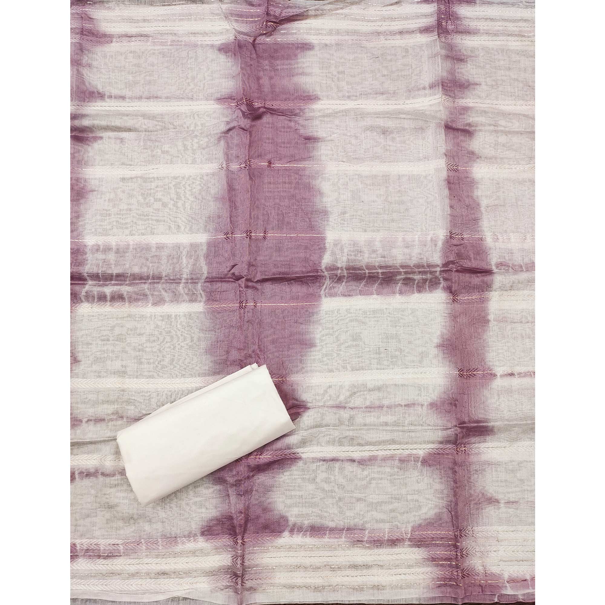 Onion Pink Floral Sequins Embroidered Cotton Silk Dress Material