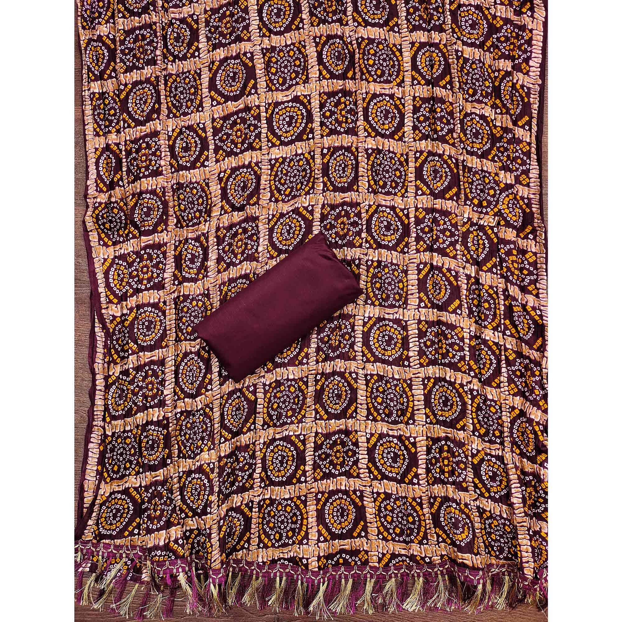 Purple Floral Sequins Embroidered Cotton Silk Dress Material