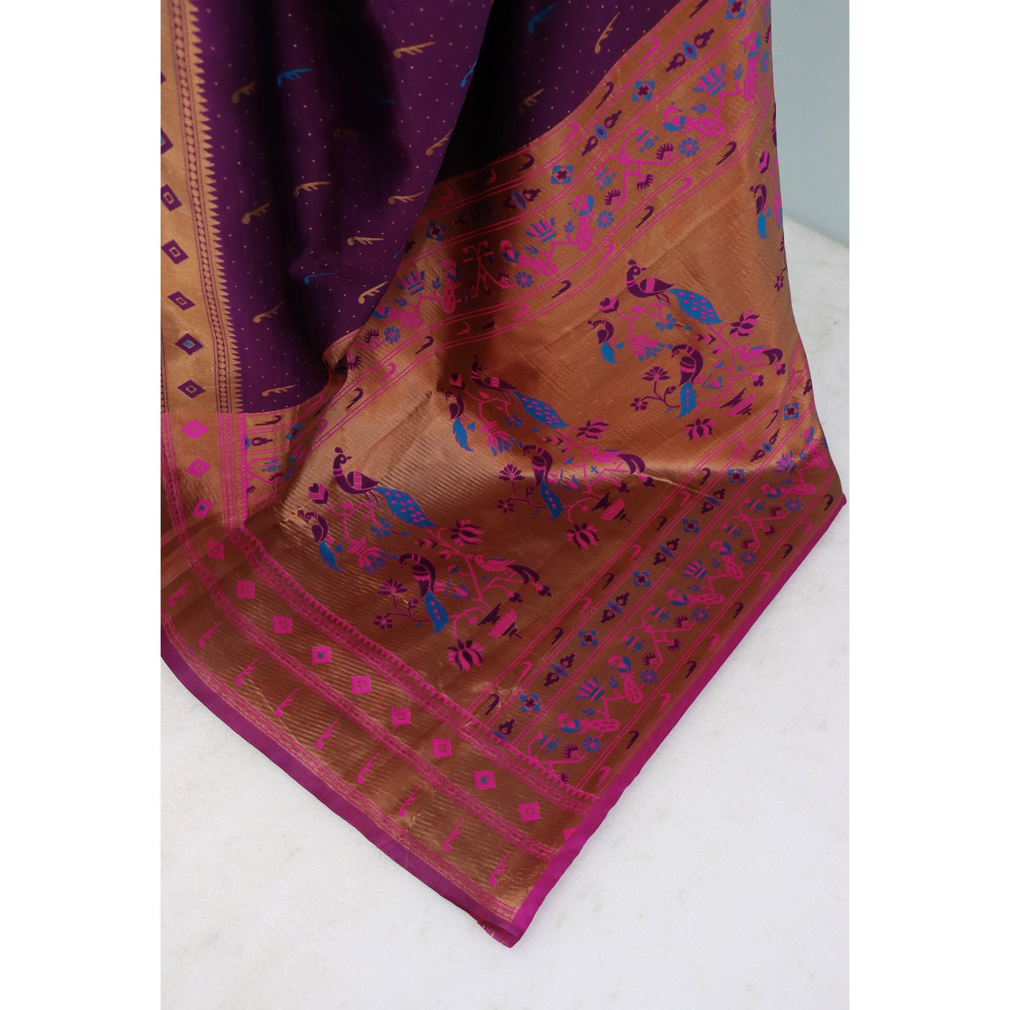 Purple Woven Pure Silk Paithani Saree