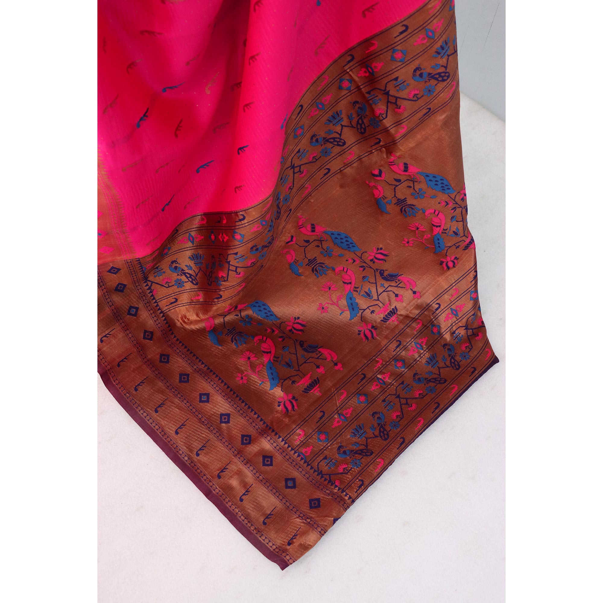 Pink Woven Pure Silk Paithani Saree