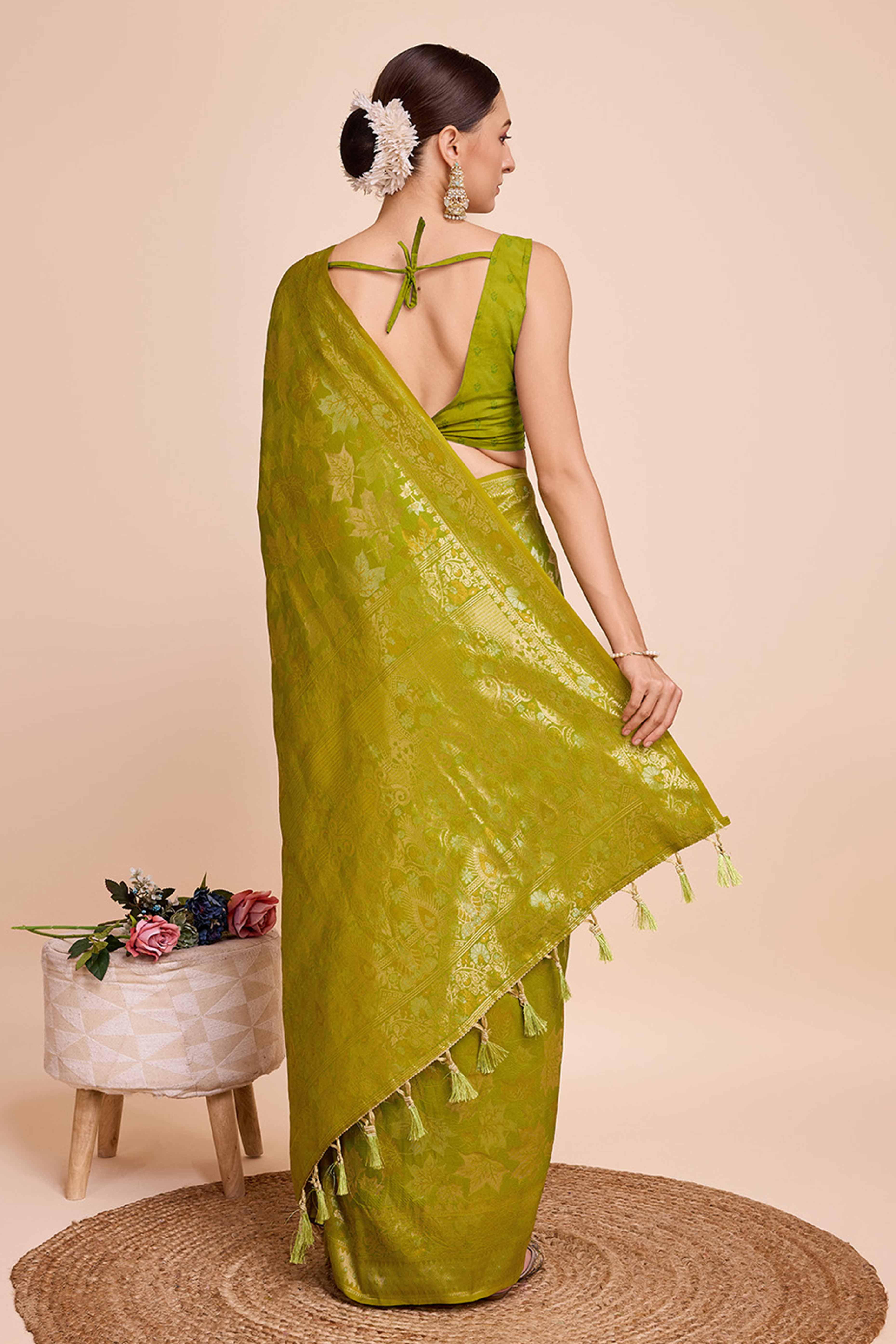 Green Zari Weaving Pure Silk Saree