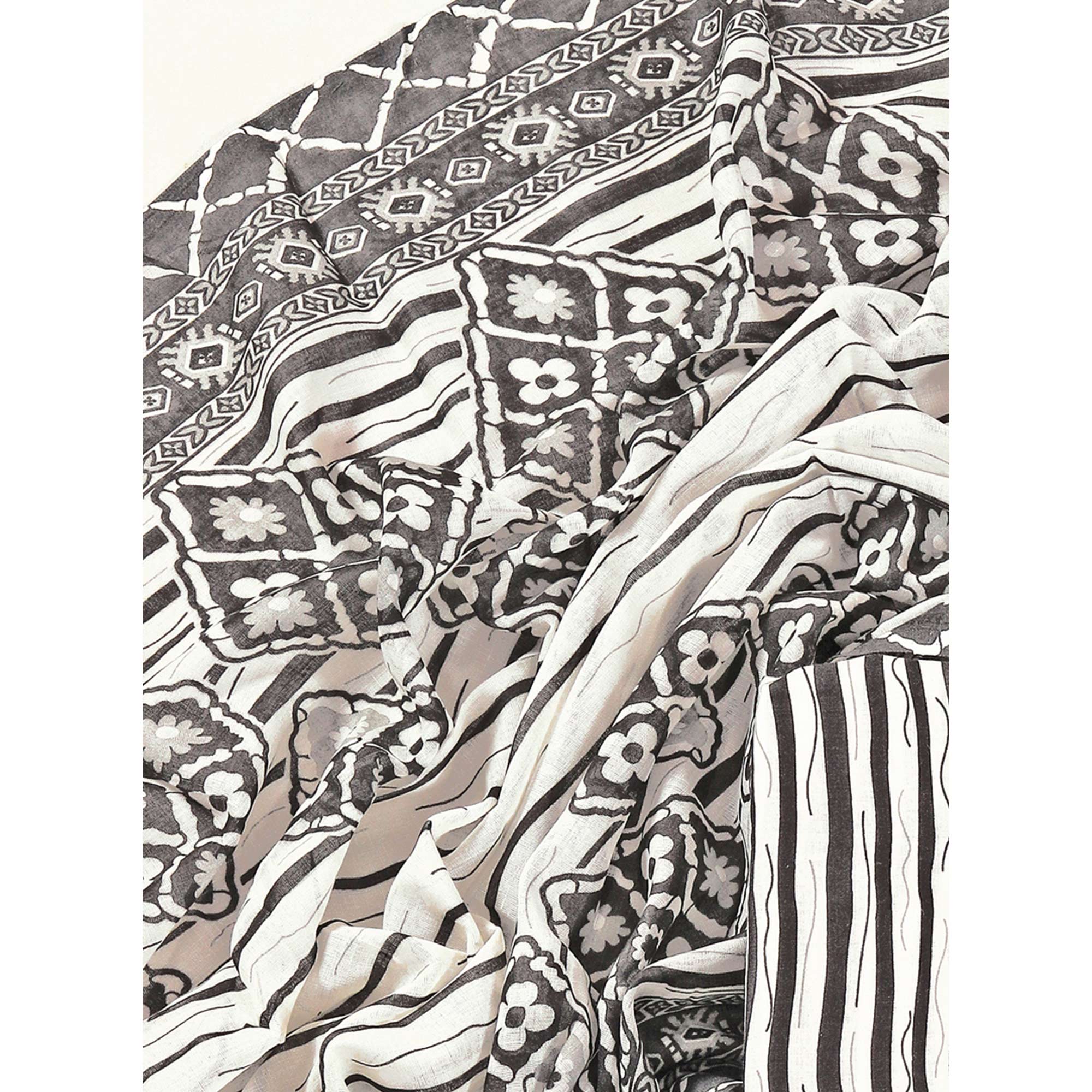 Black Leheriya Printed With Gota Patti  Work Pure Cotton Dress Material