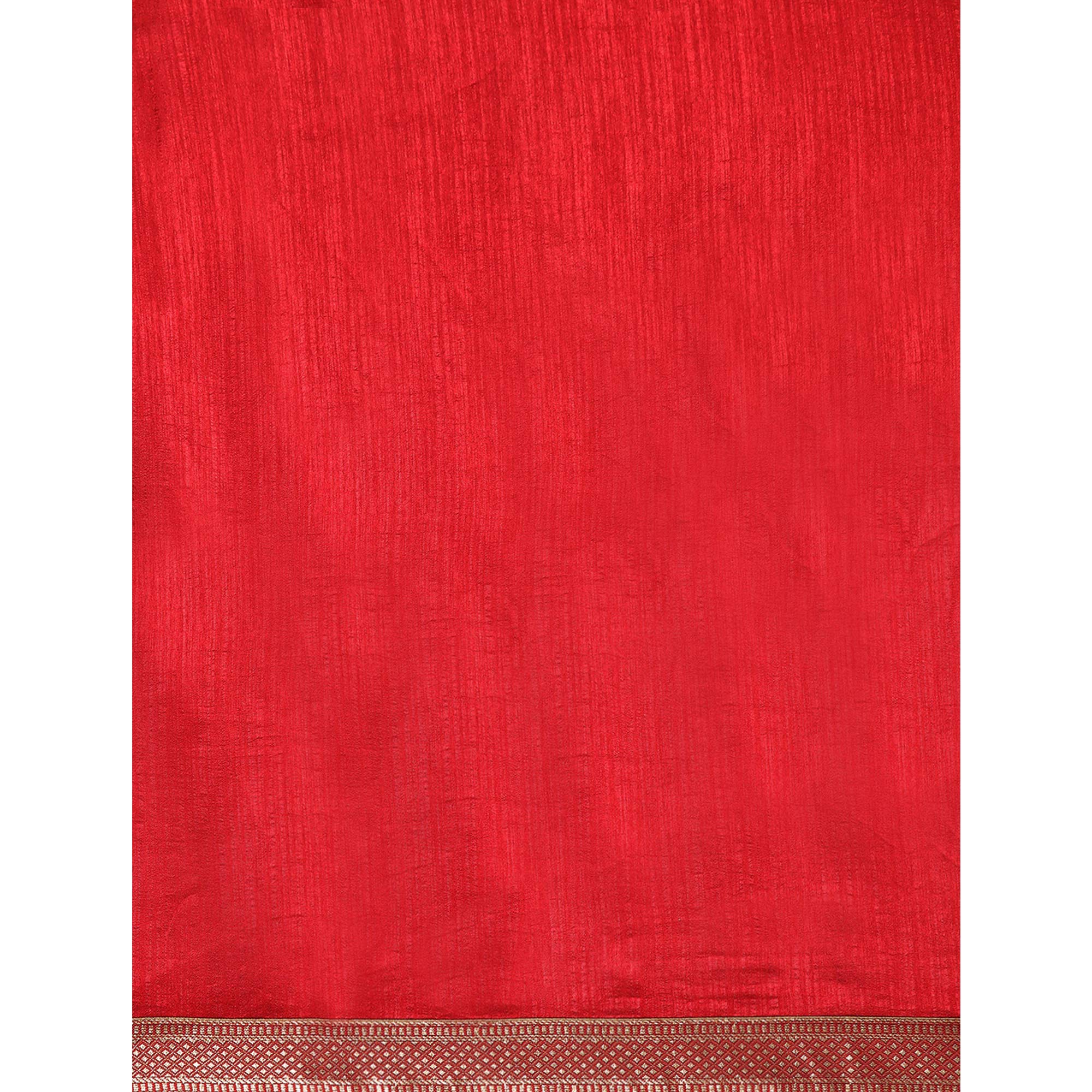 Maroon Solid Vichitra Silk Saree With Fancy Zari Border