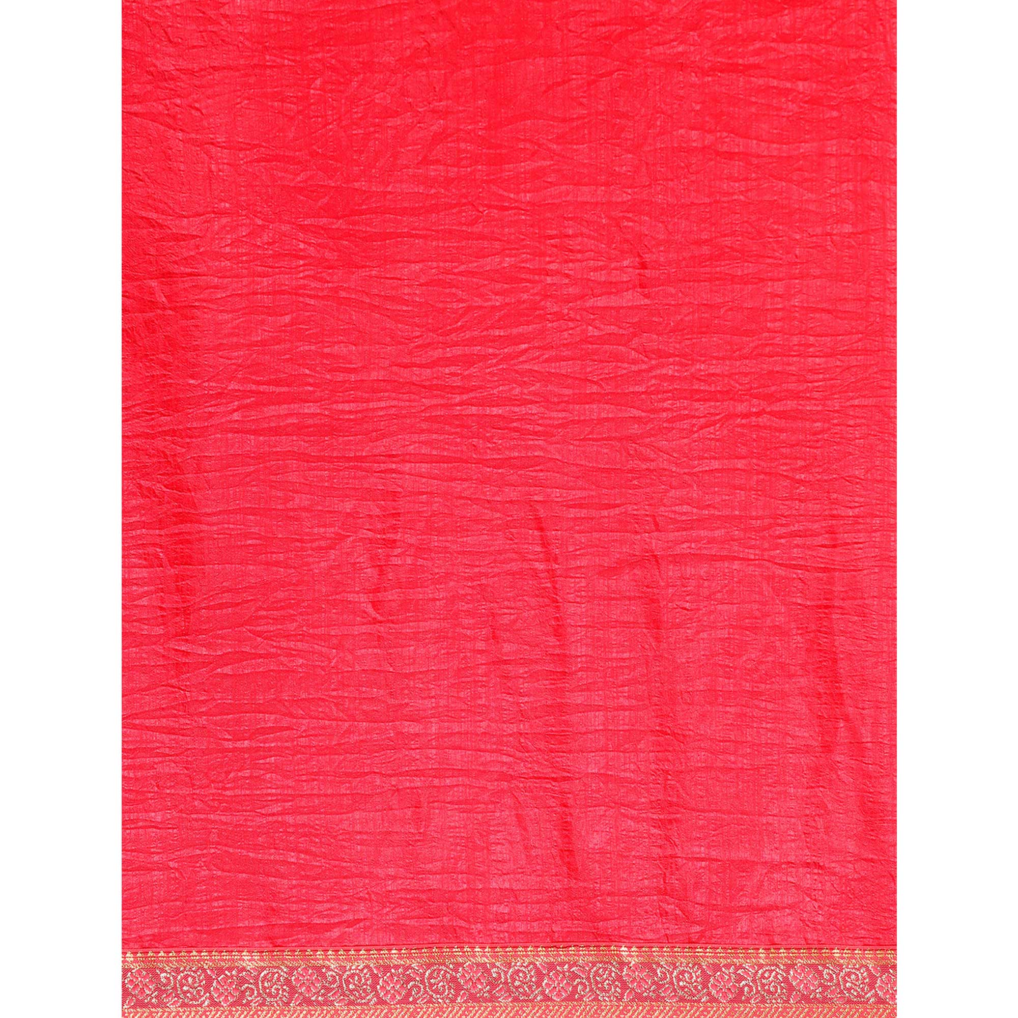 Pink Swarovski Work Vichitra Silk Saree With Fancy Border